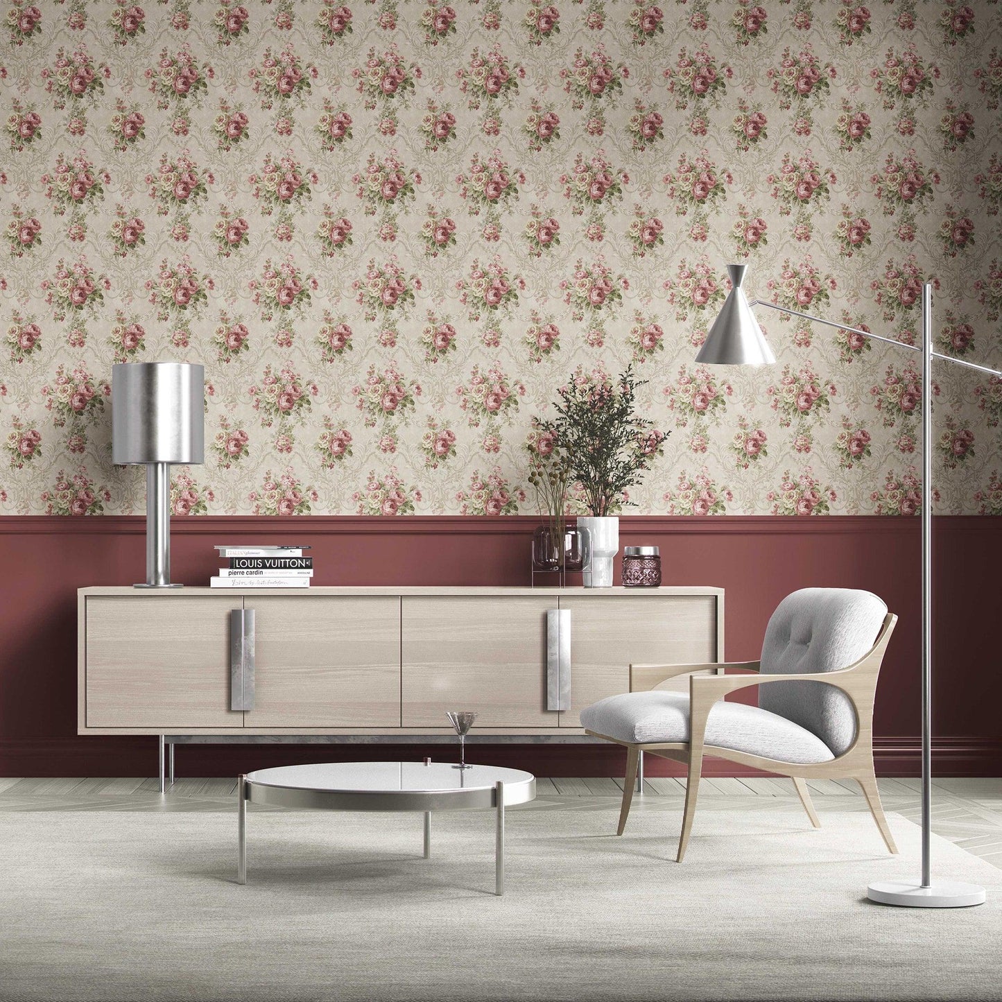 Belvoir Bloom Wallpaper - Rosewood Elegance