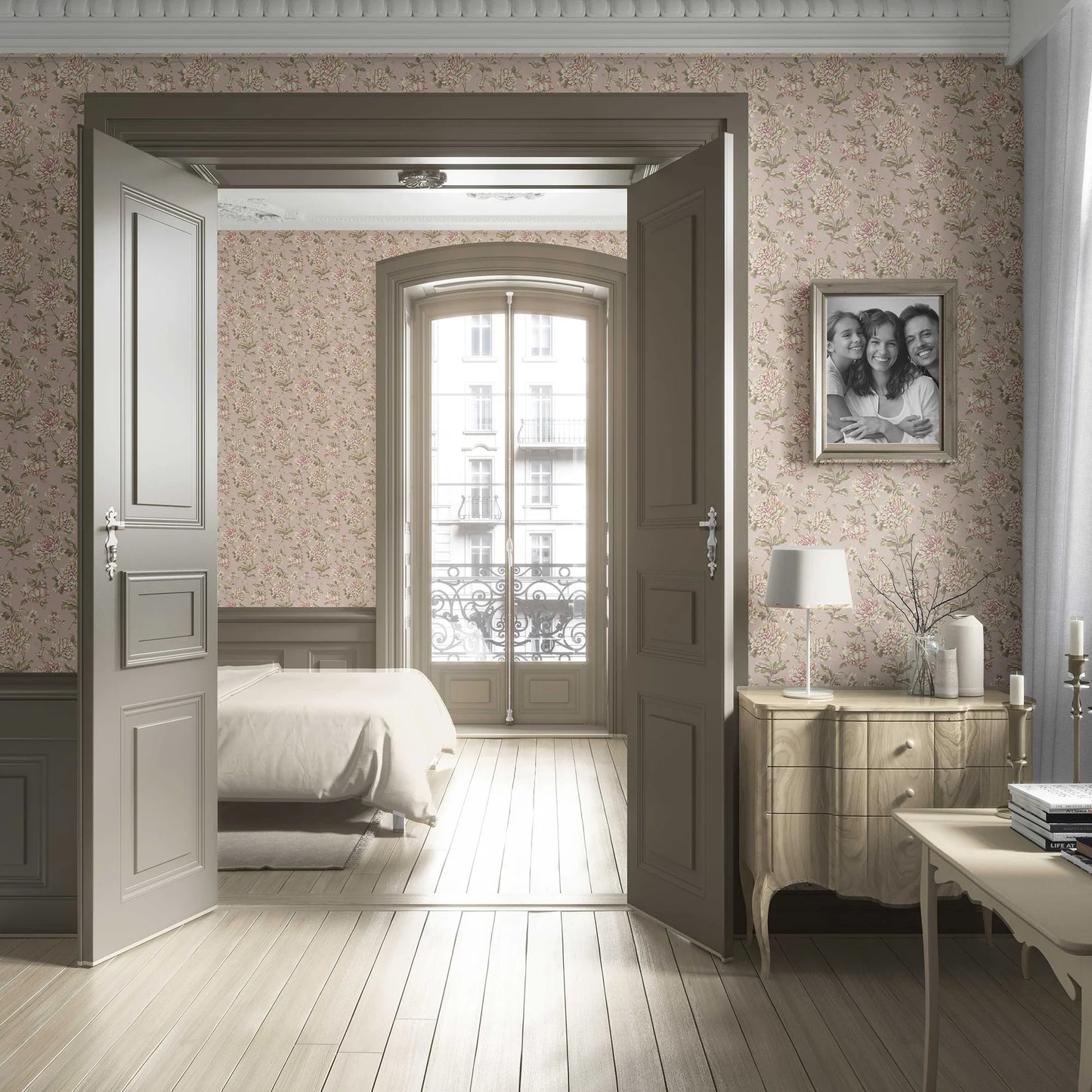 Bloomsbury Elegance Wallpaper - Rosewood Blush
