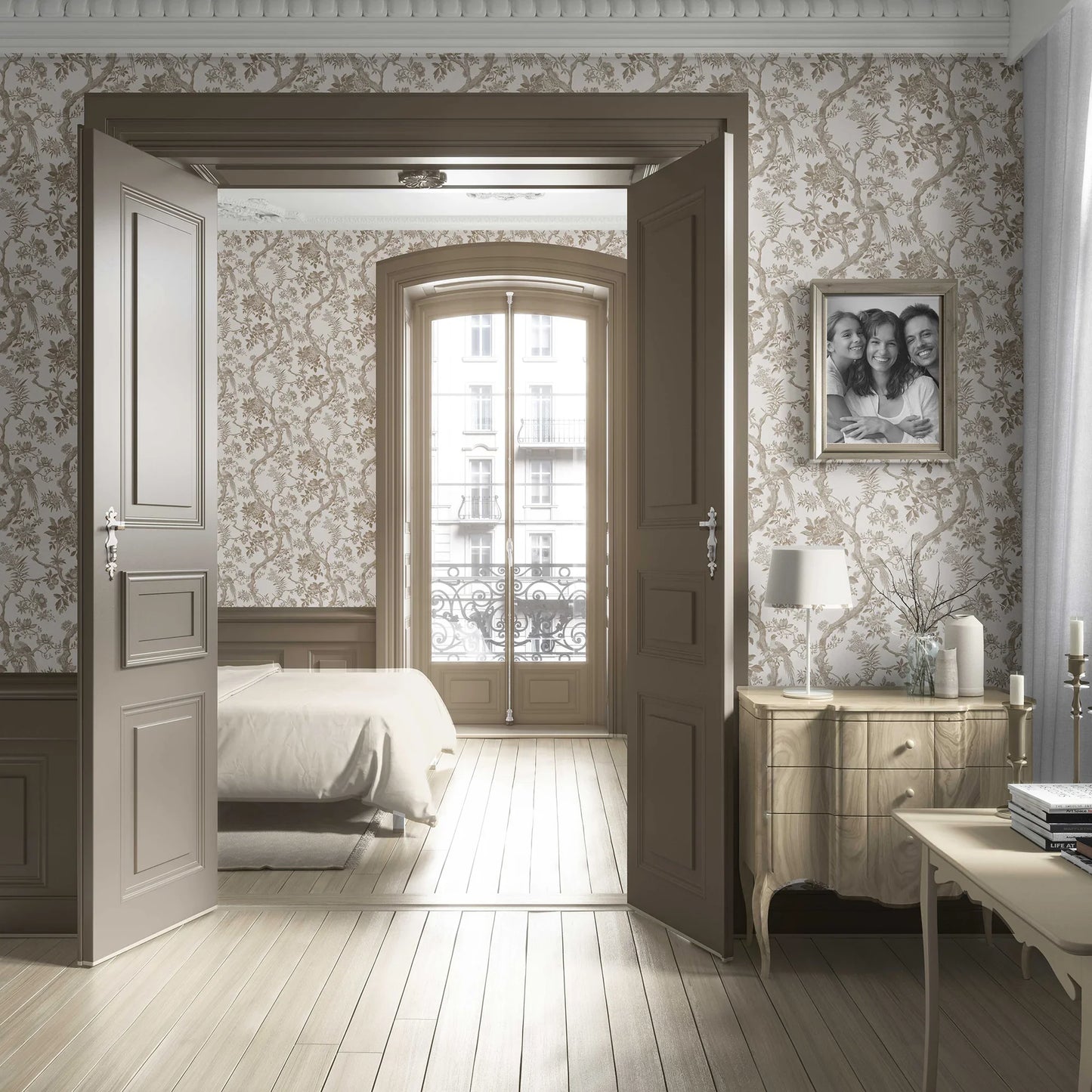 Willowbourne Wallpaper - Sepia Elegance