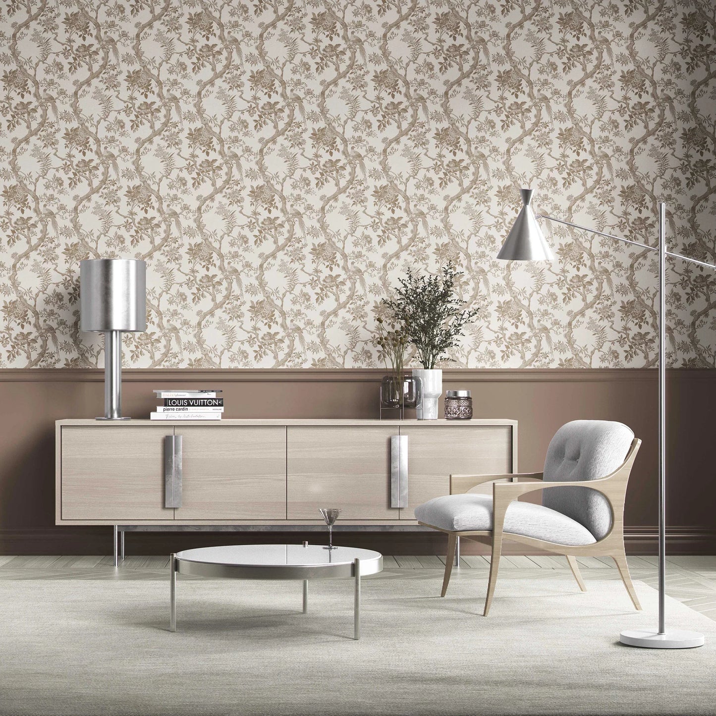 Willowbourne Wallpaper - Sepia Elegance
