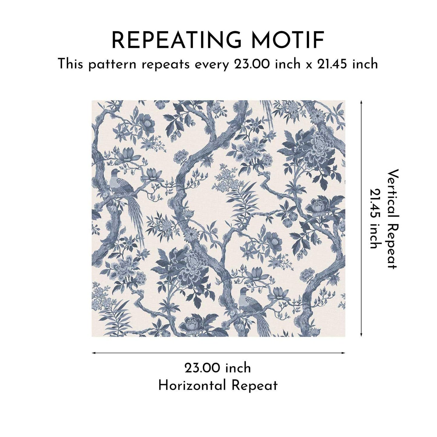 Willowbourne Wallpaper - Indigo Toile