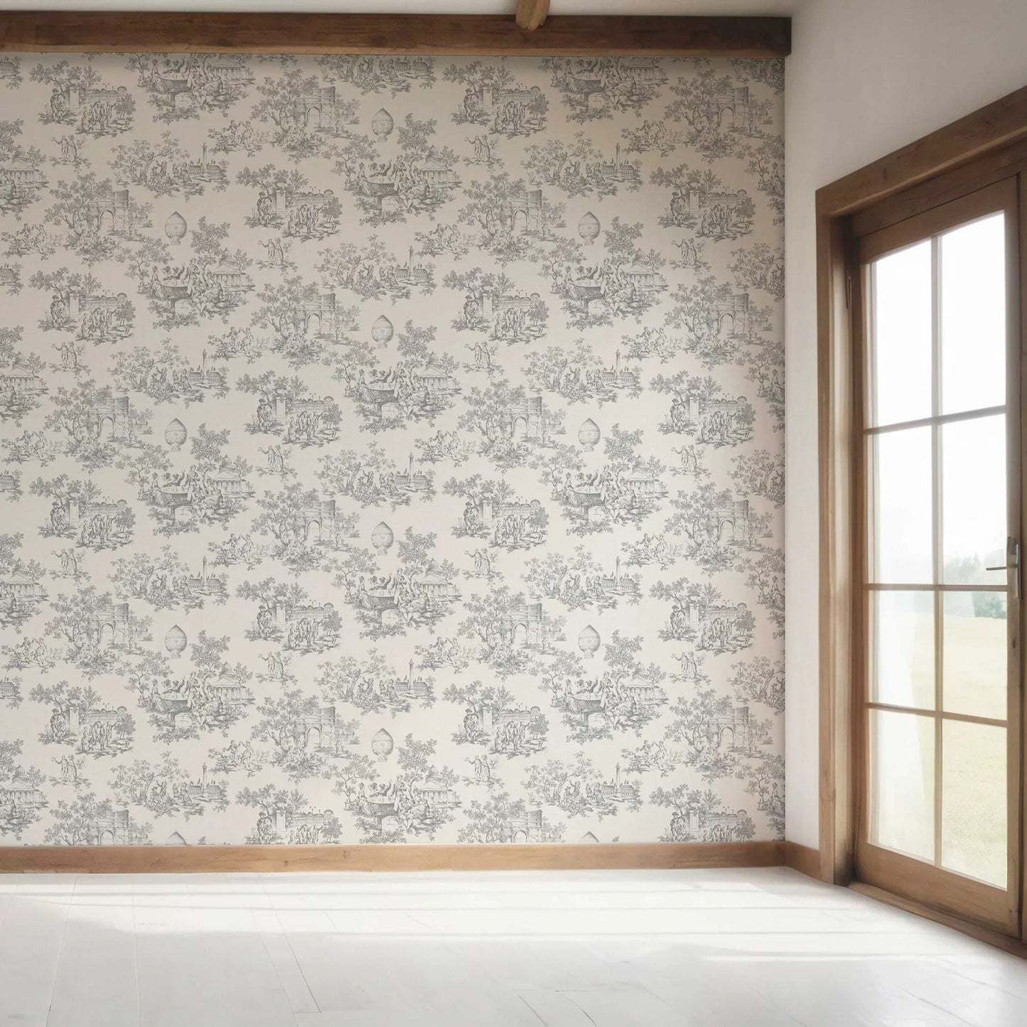 Château Toile Wallpaper - Charcoal Sketch