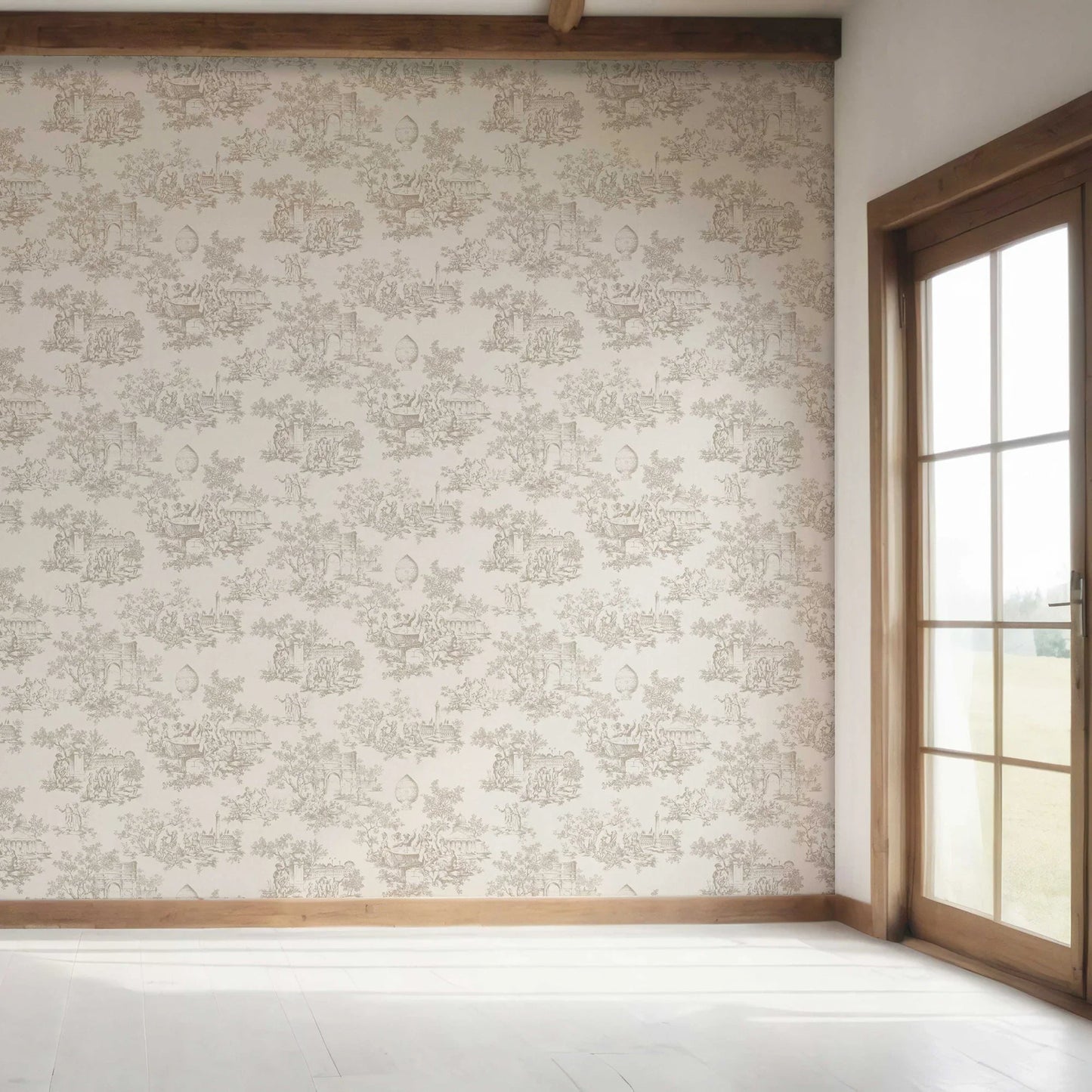 Château Toile Wallpaper - Vintage Taupe