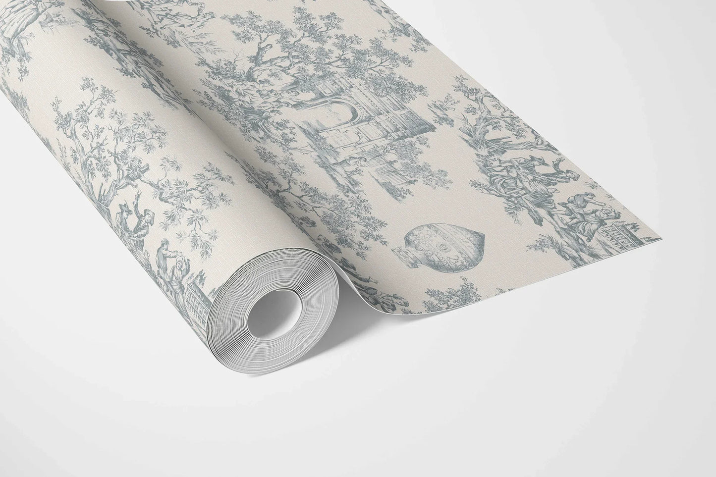 Château Toile Wallpaper - Verdant Grey