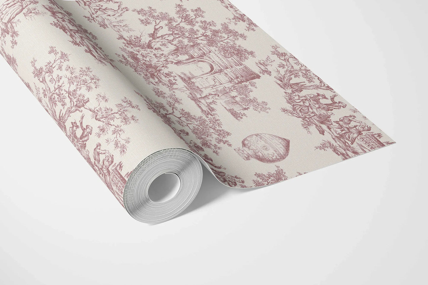 Château Toile Wallpaper - Rustic Red