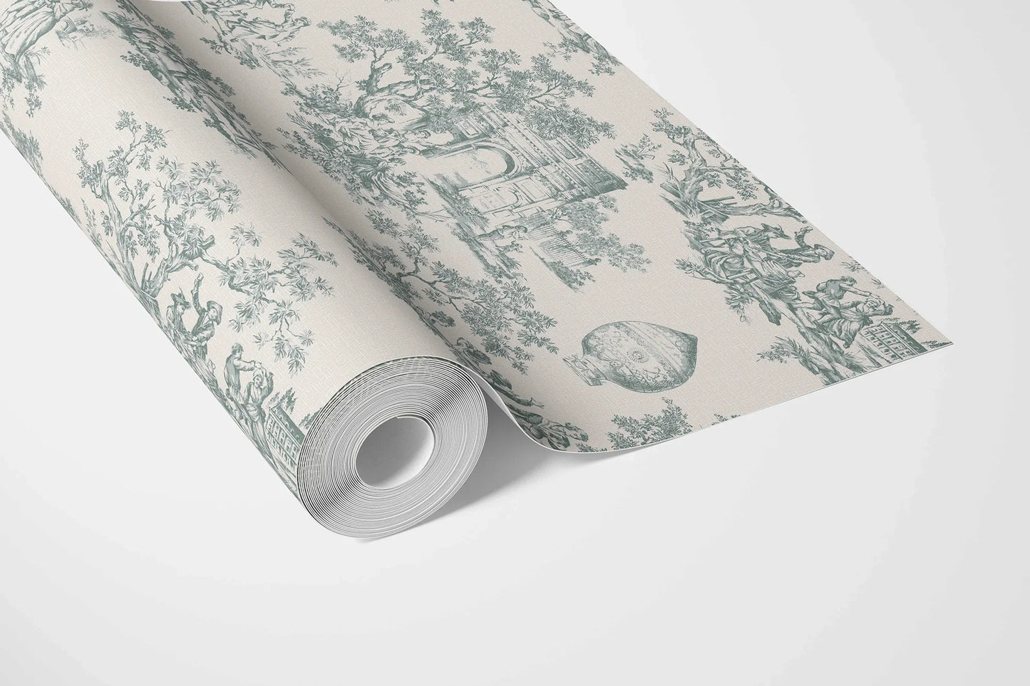 Château Toile Wallpaper - Sage Etching