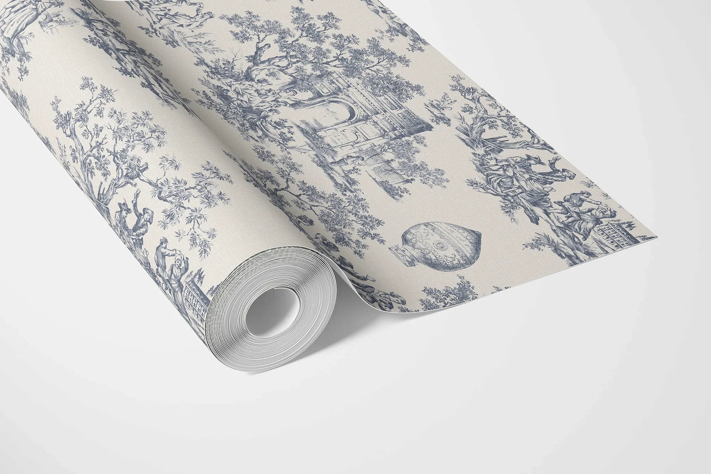 Château Toile Wallpaper - Midnight Ink
