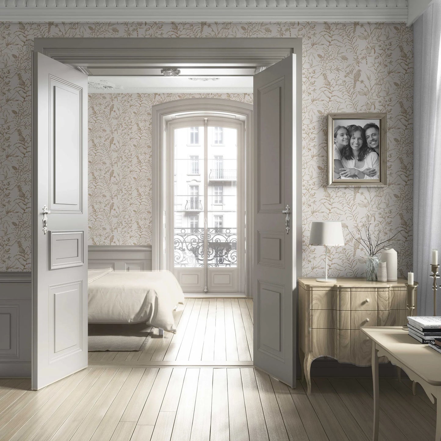 Botanica Aviary Wallpaper - Rustic Beige