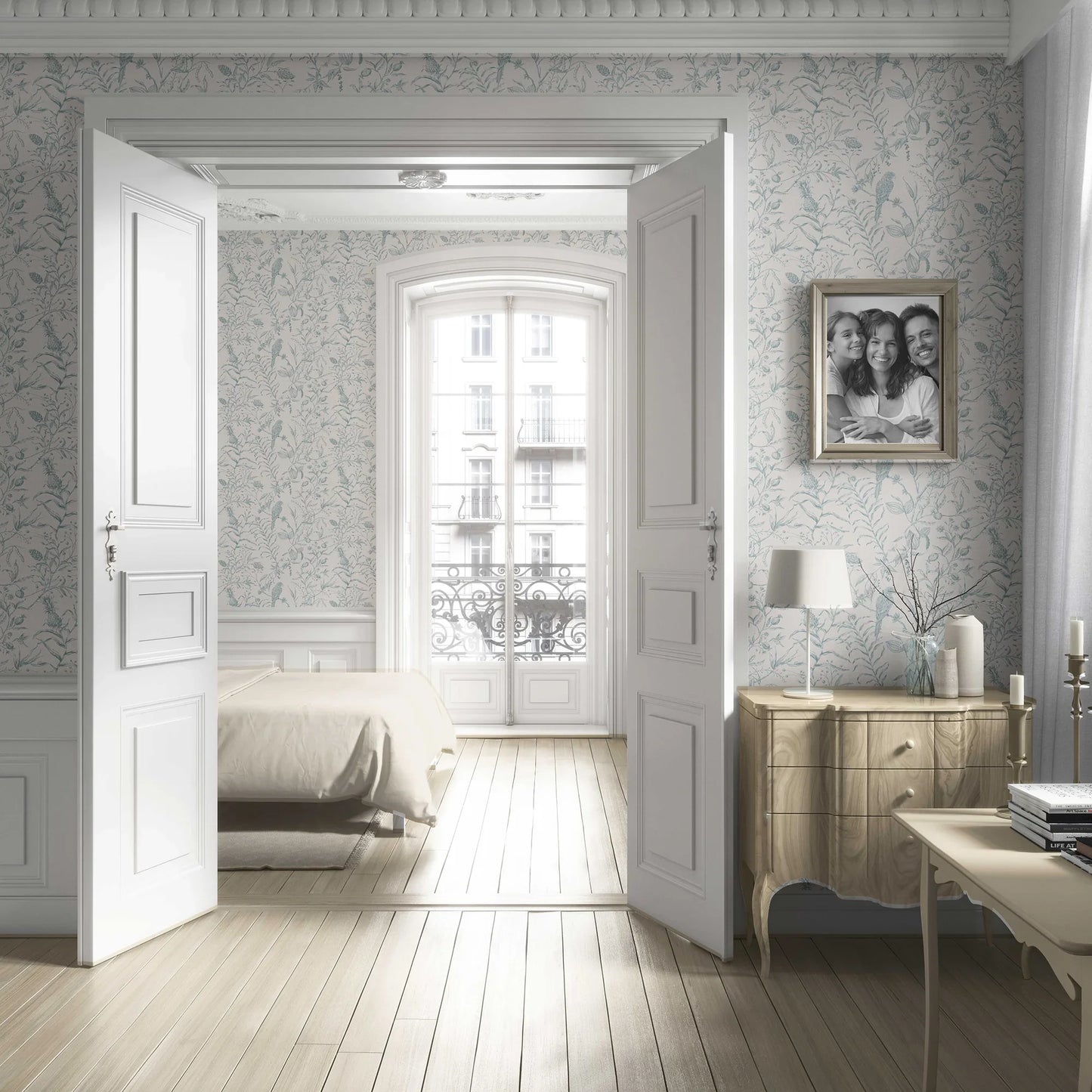 Botanica Aviary Wallpaper - Garden Teal
