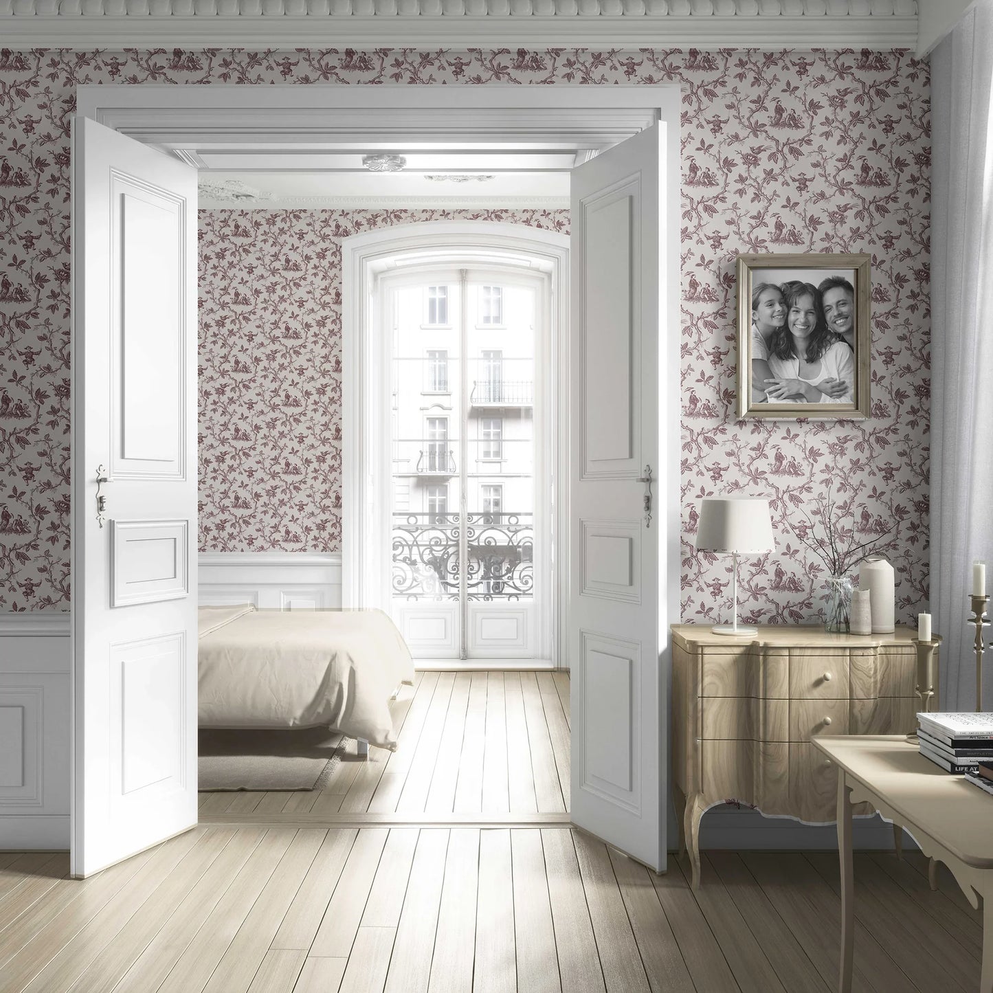 Oriental Reverie Wallpaper - Rouge Etching