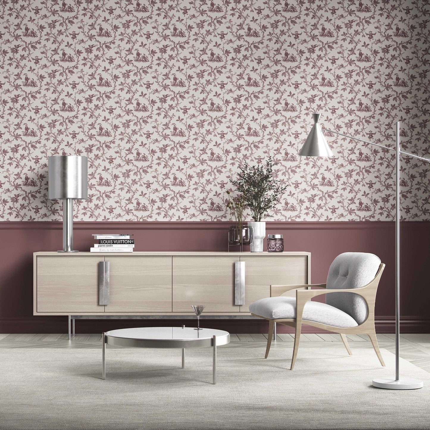 Oriental Reverie Wallpaper - Rouge Etching