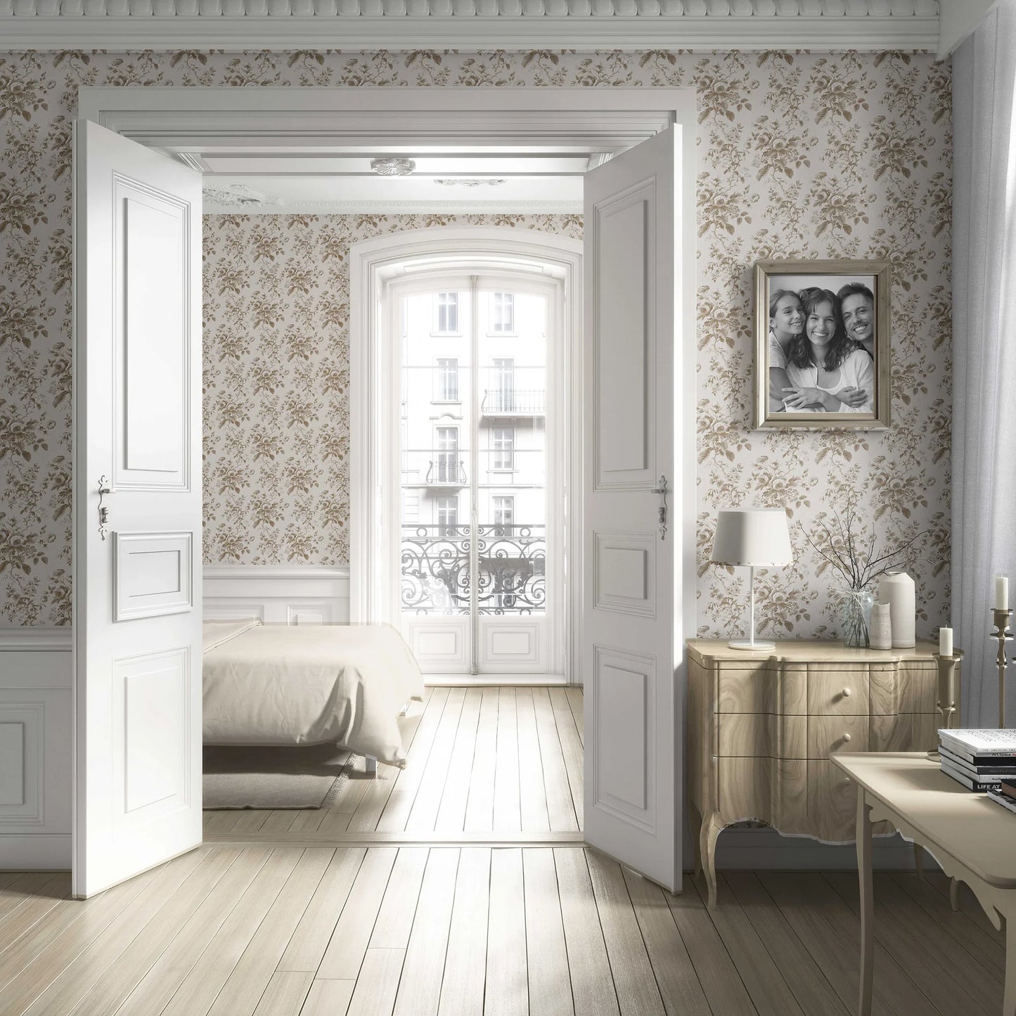 Rosalind Manor Wallpaper - Soft Taupe