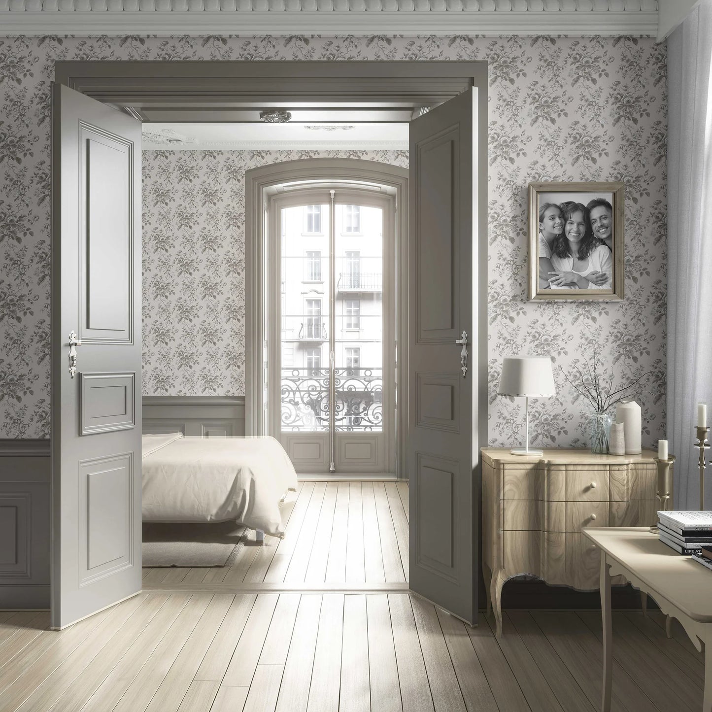 Rosalind Manor Wallpaper - Mist Grey