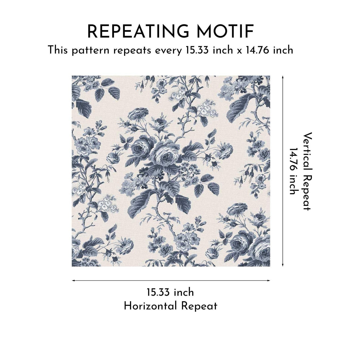 Rosalind Manor Wallpaper - Indigo Bloom