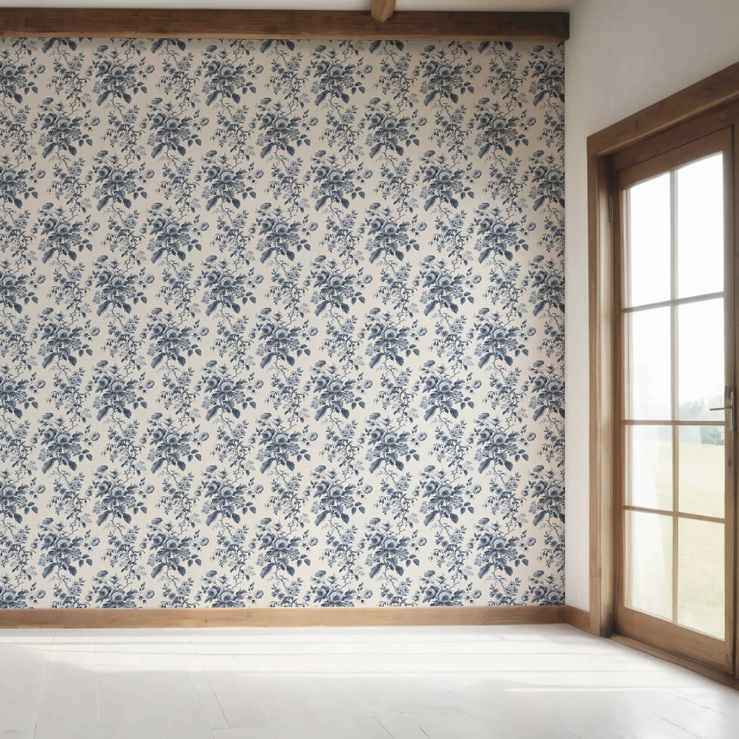 Rosalind Manor Wallpaper - Indigo Bloom