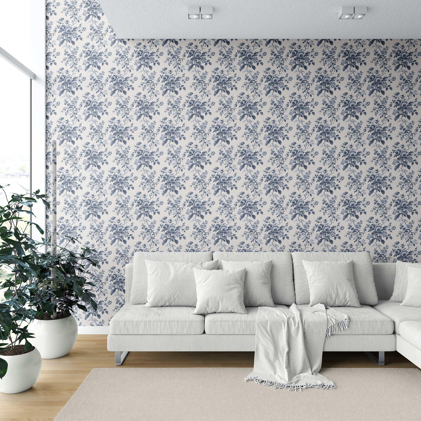 Rosalind Manor Wallpaper - Indigo Bloom