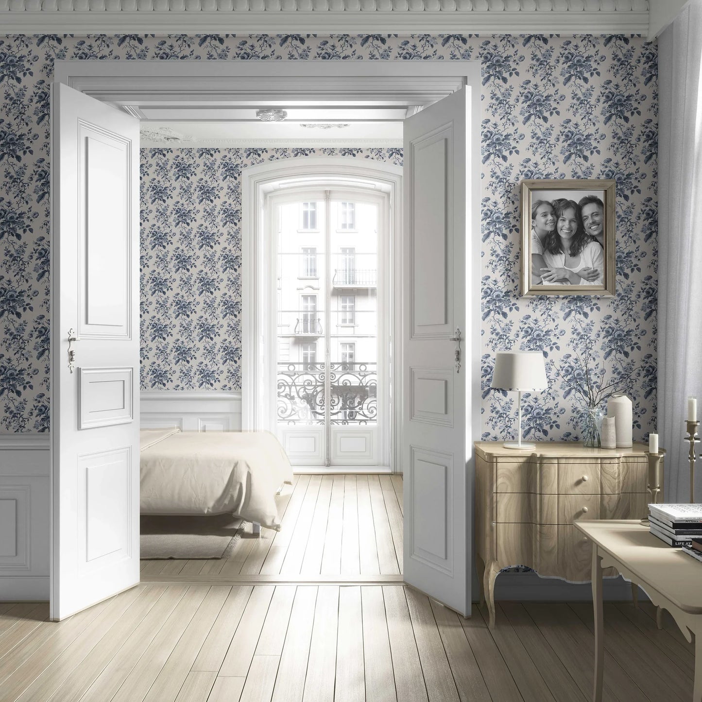 Rosalind Manor Wallpaper - Indigo Bloom