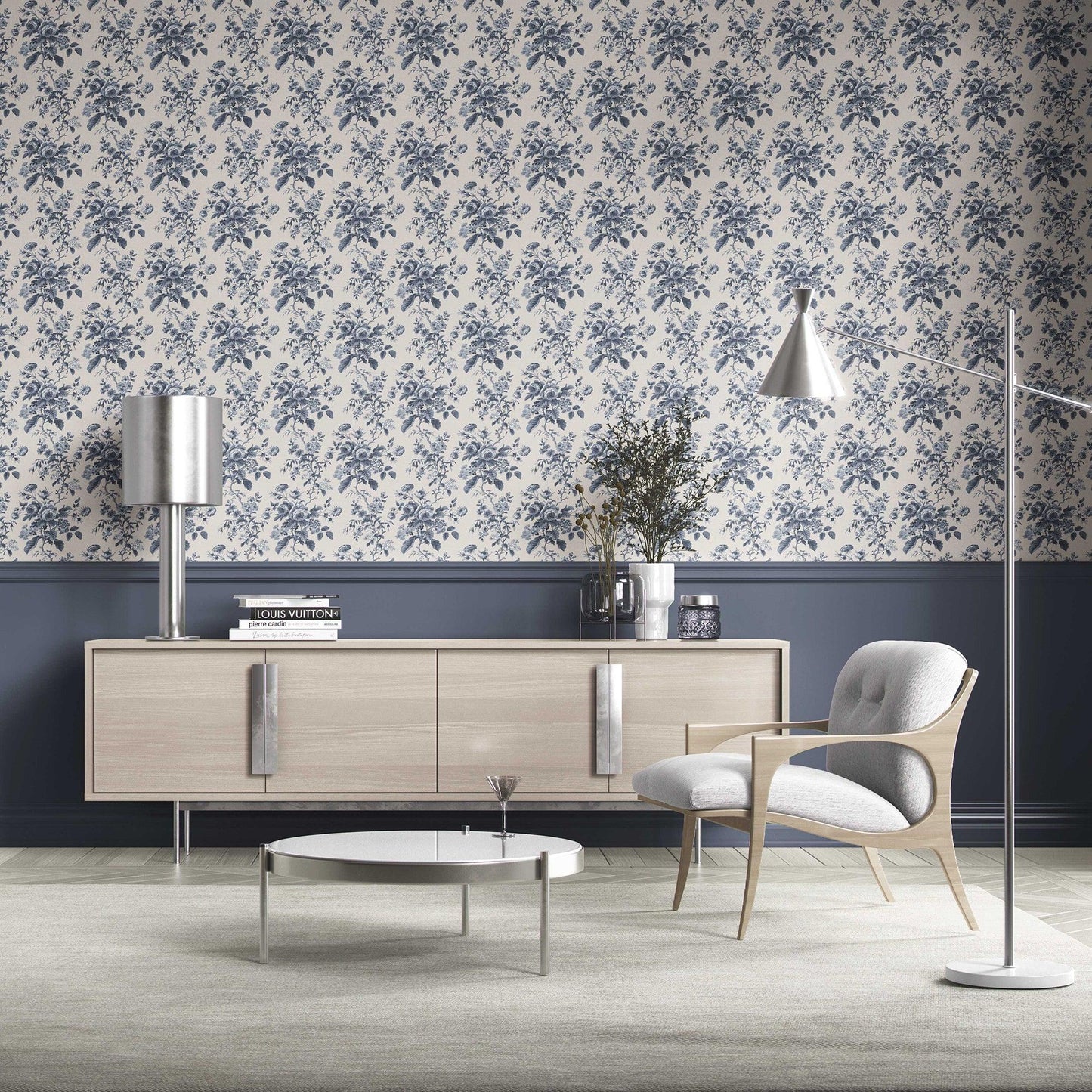 Rosalind Manor Wallpaper - Indigo Bloom