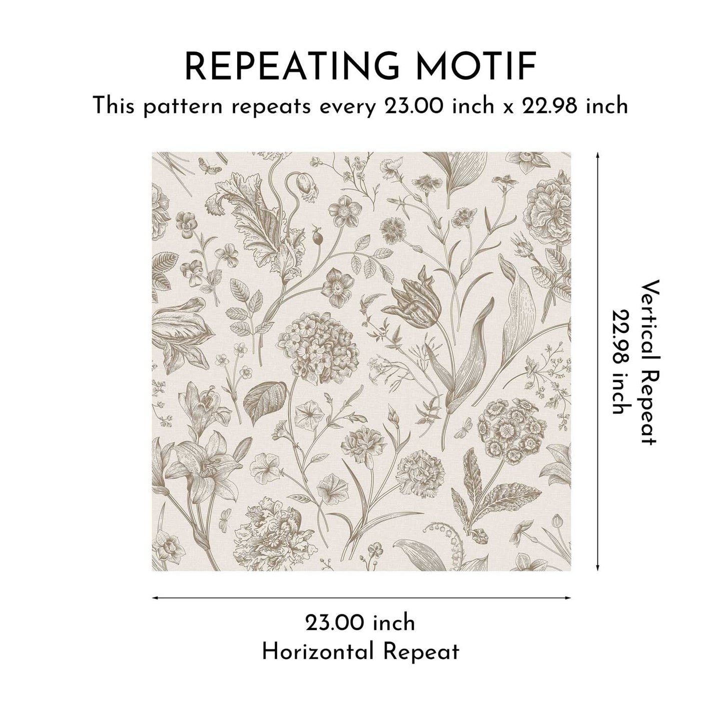 Garden Anthology Wallpaper - Sepia Meadow