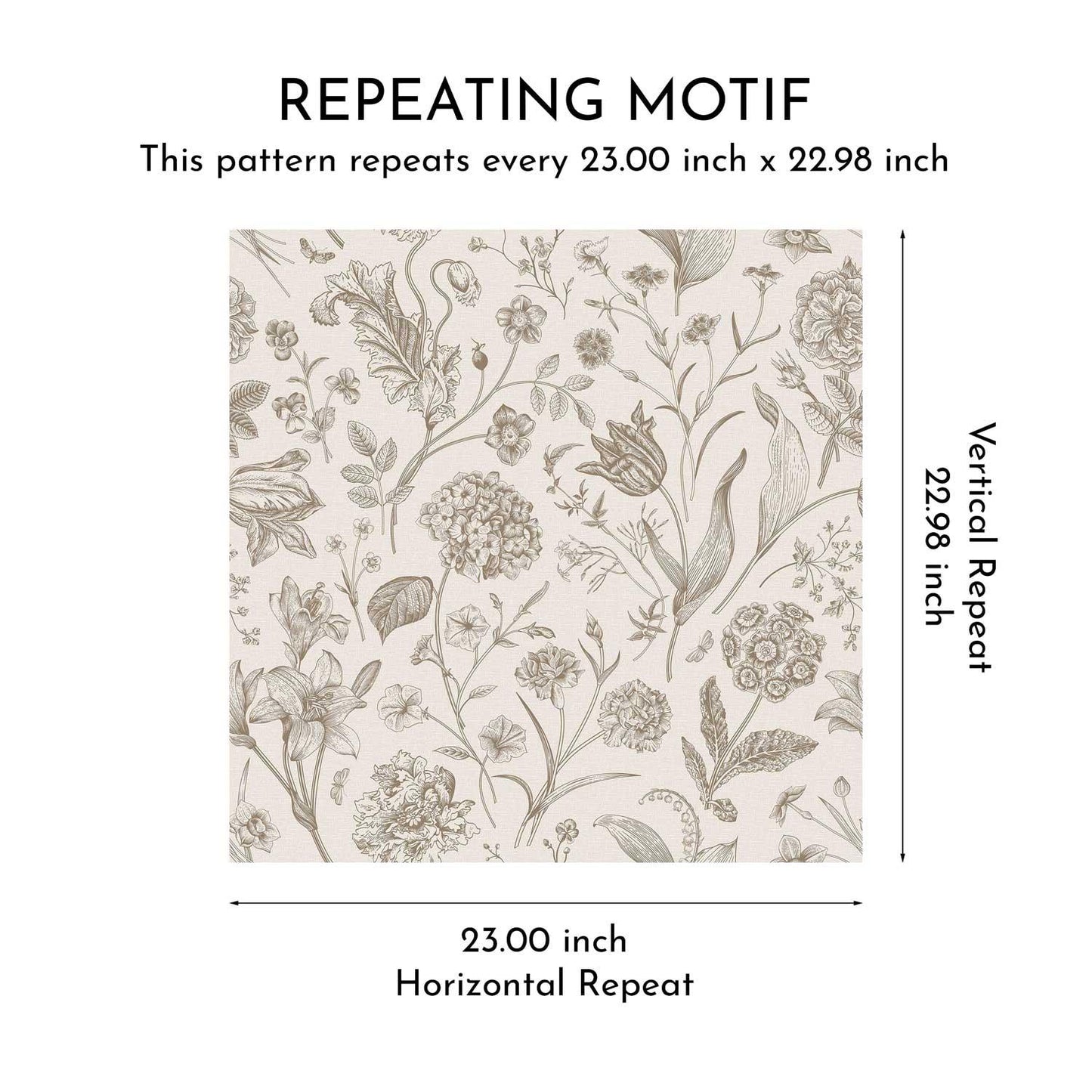 Garden Anthology Wallpaper - Sepia Meadow