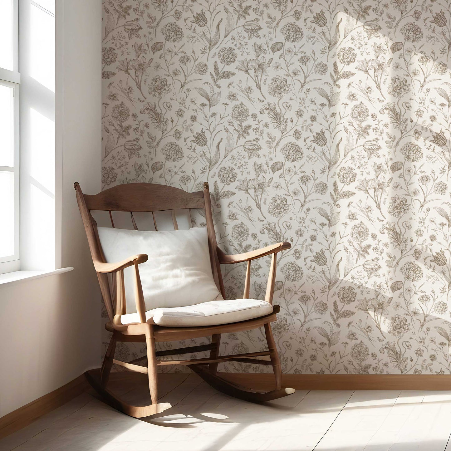 Garden Anthology Wallpaper - Sepia Meadow