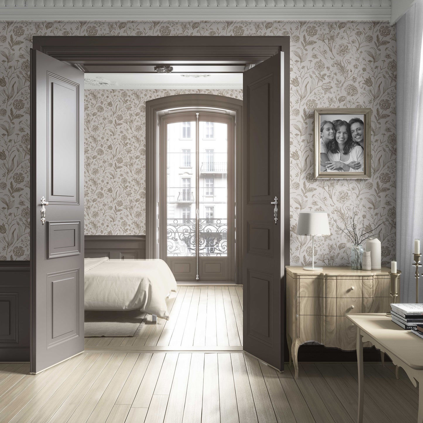 Garden Anthology Wallpaper - Sepia Meadow