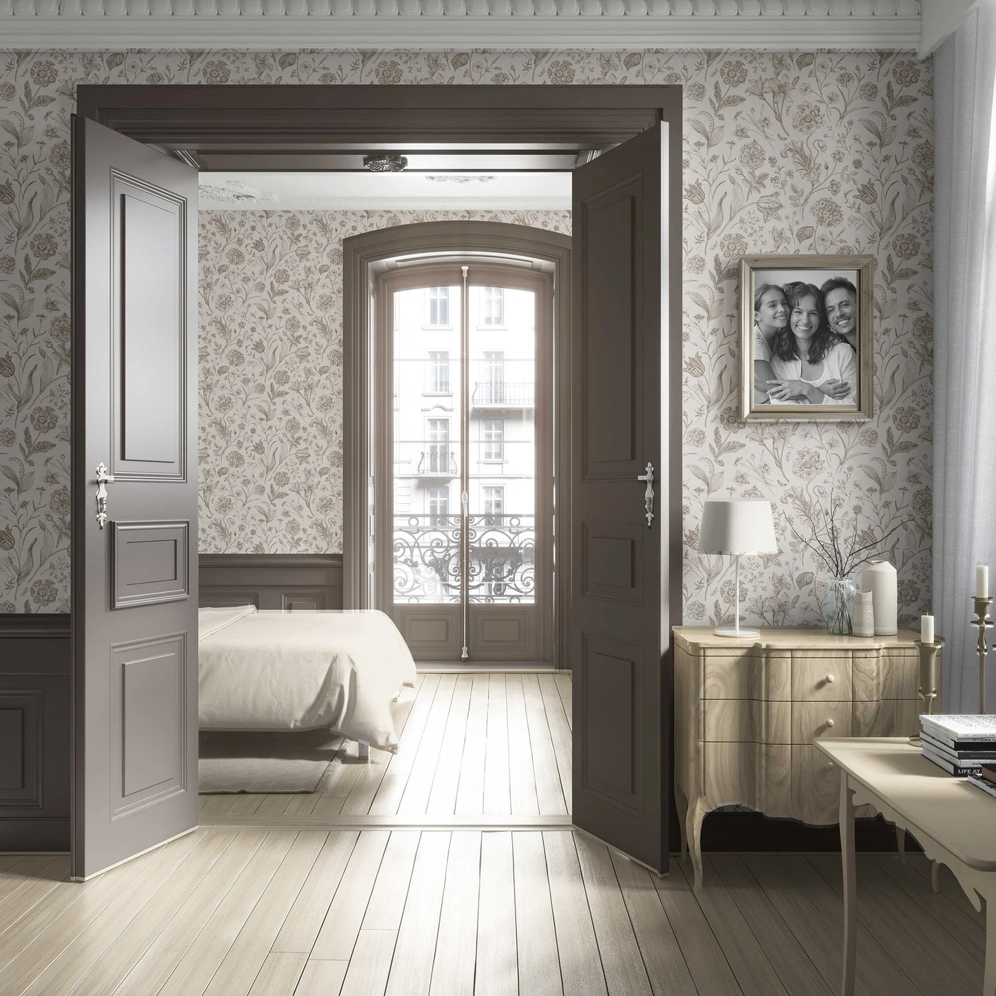 Garden Anthology Wallpaper - Sepia Meadow