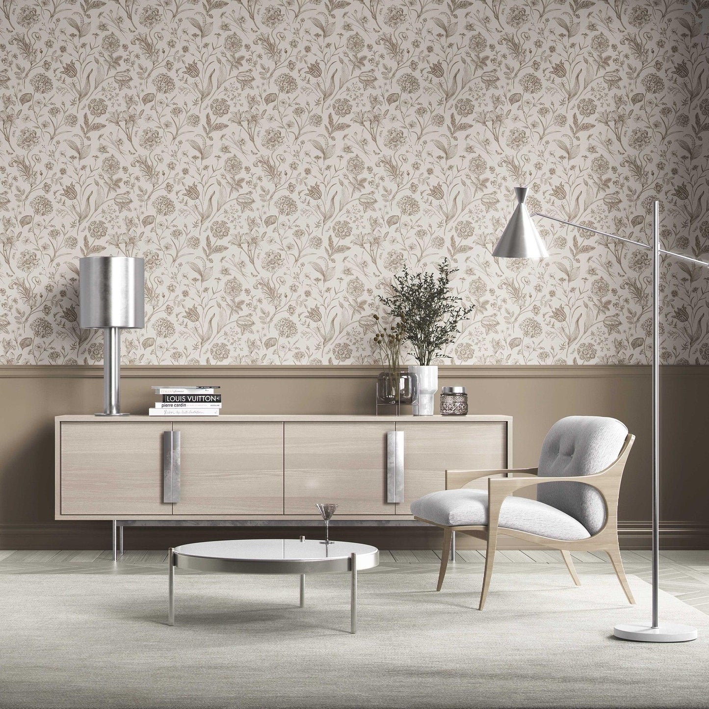 Garden Anthology Wallpaper - Sepia Meadow