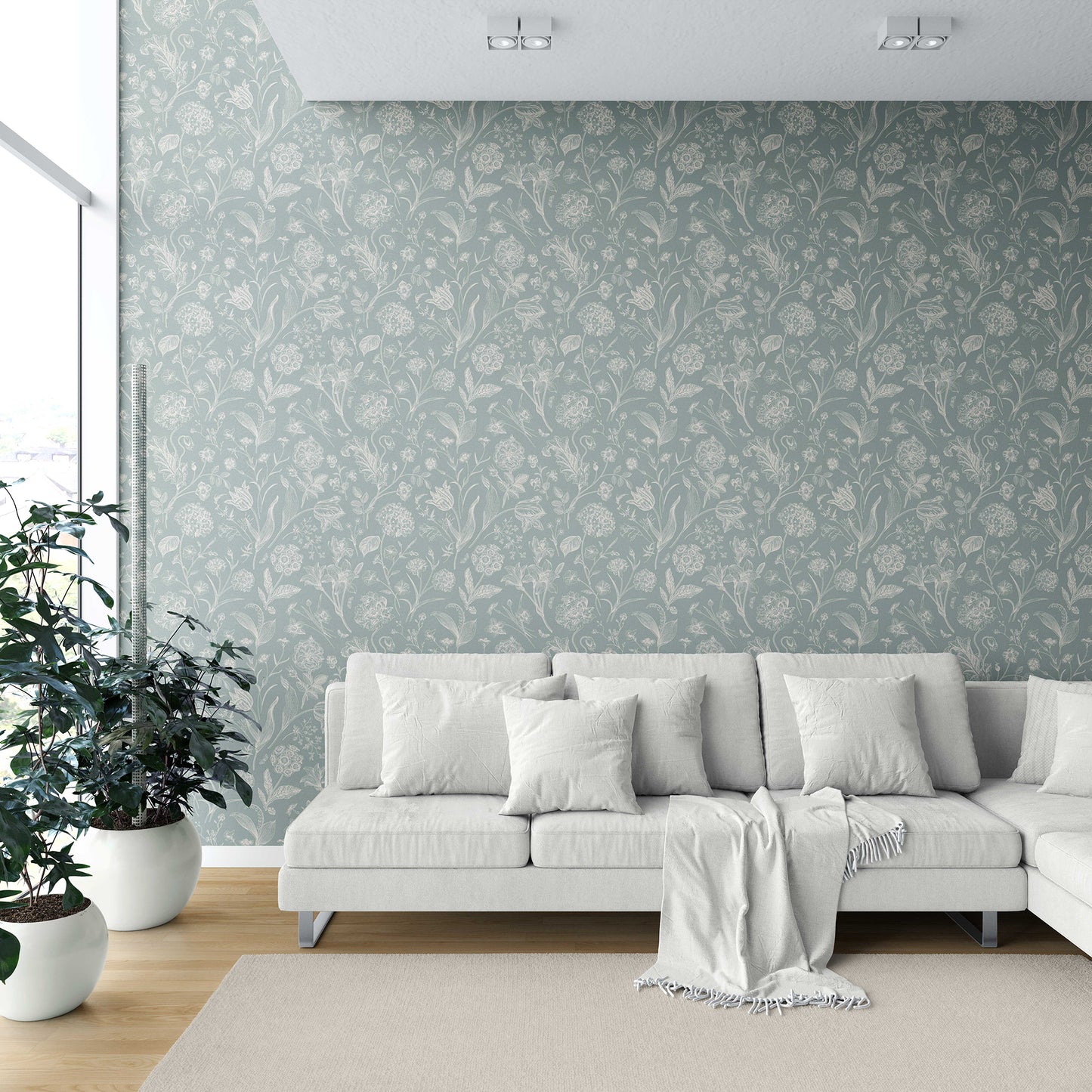 Garden Anthology Wallpaper - Sage Blue