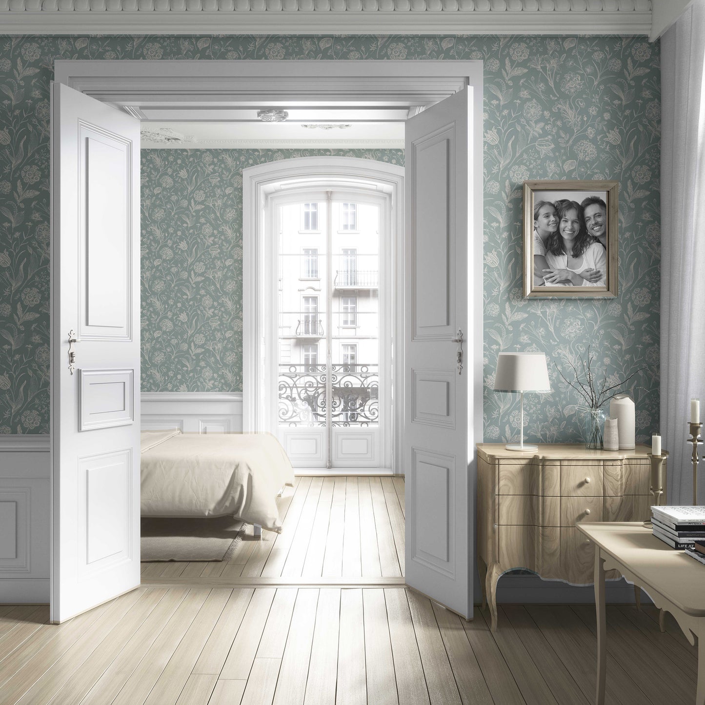 Garden Anthology Wallpaper - Sage Blue