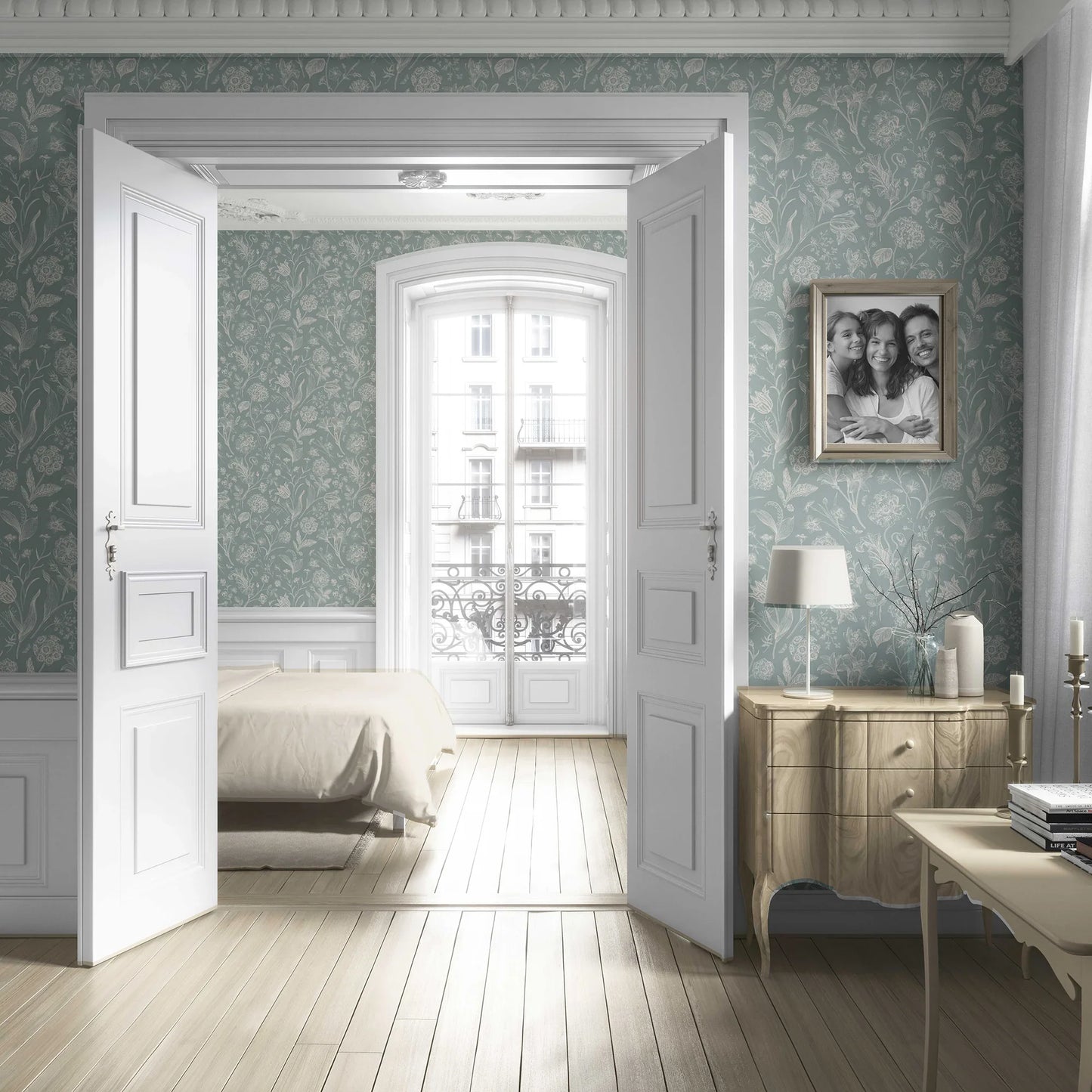 Garden Anthology Wallpaper - Sage Blue