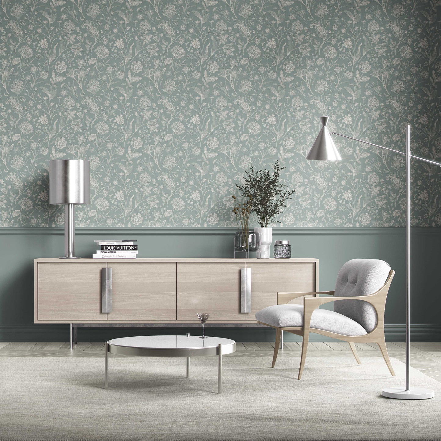 Garden Anthology Wallpaper - Sage Blue