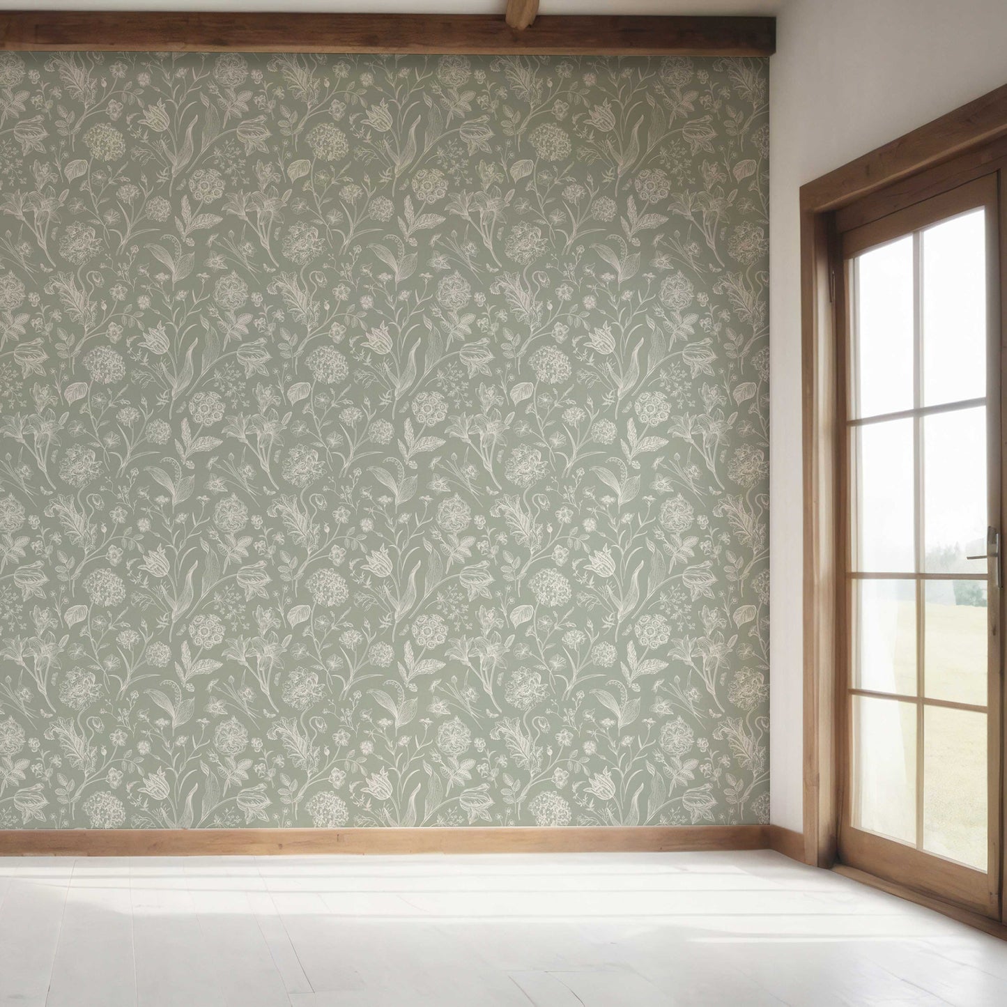 Garden Anthology Wallpaper - Misty Sage
