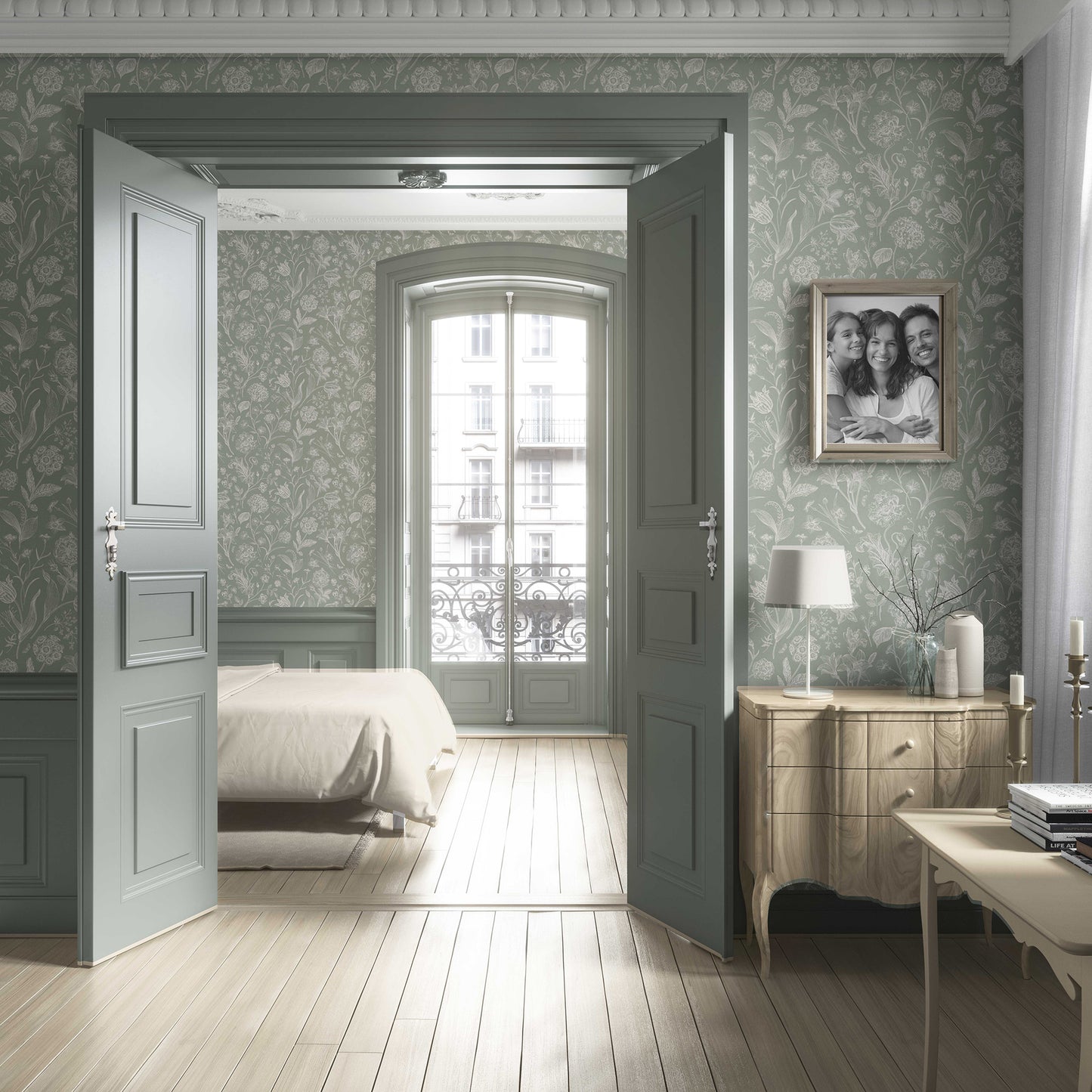 Garden Anthology Wallpaper - Misty Sage