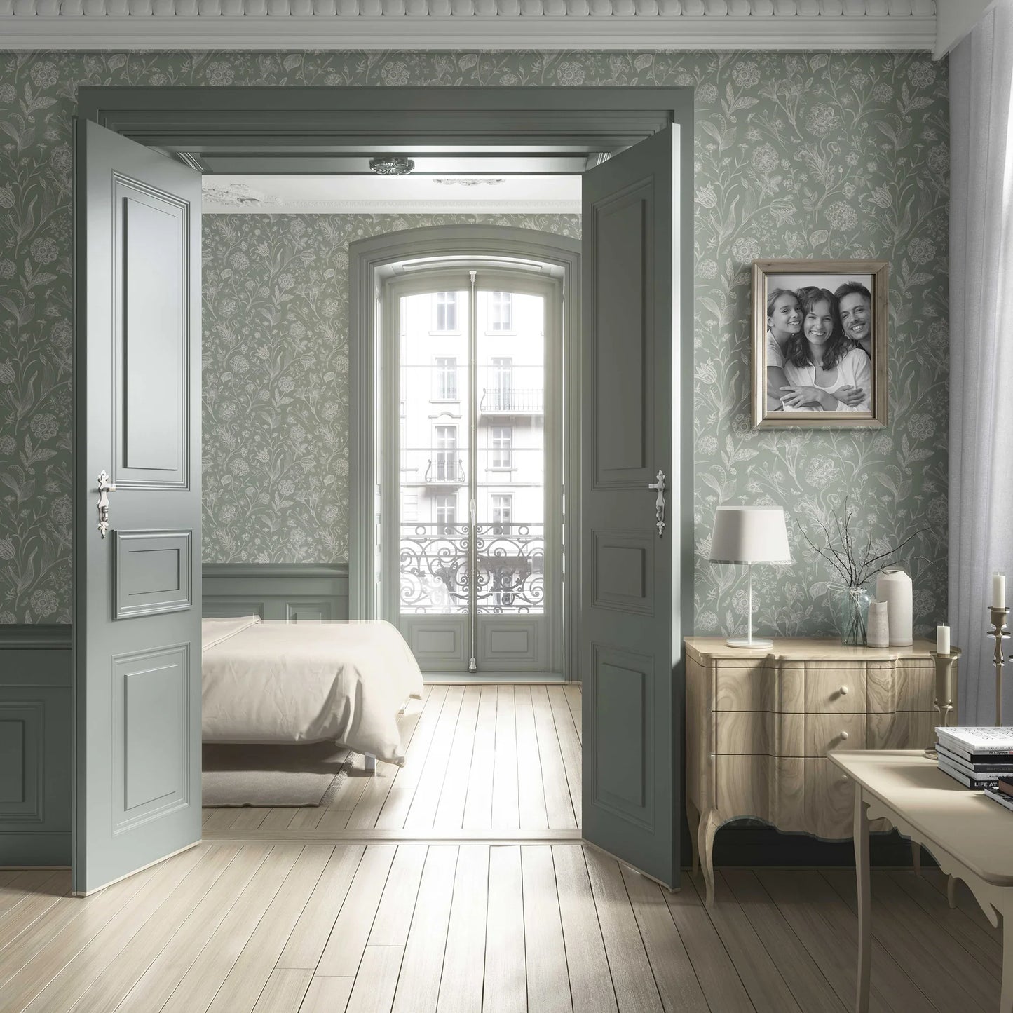 Garden Anthology Wallpaper - Misty Sage