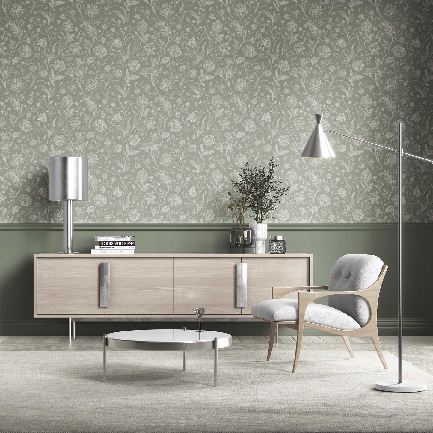 Garden Anthology Wallpaper - Misty Sage