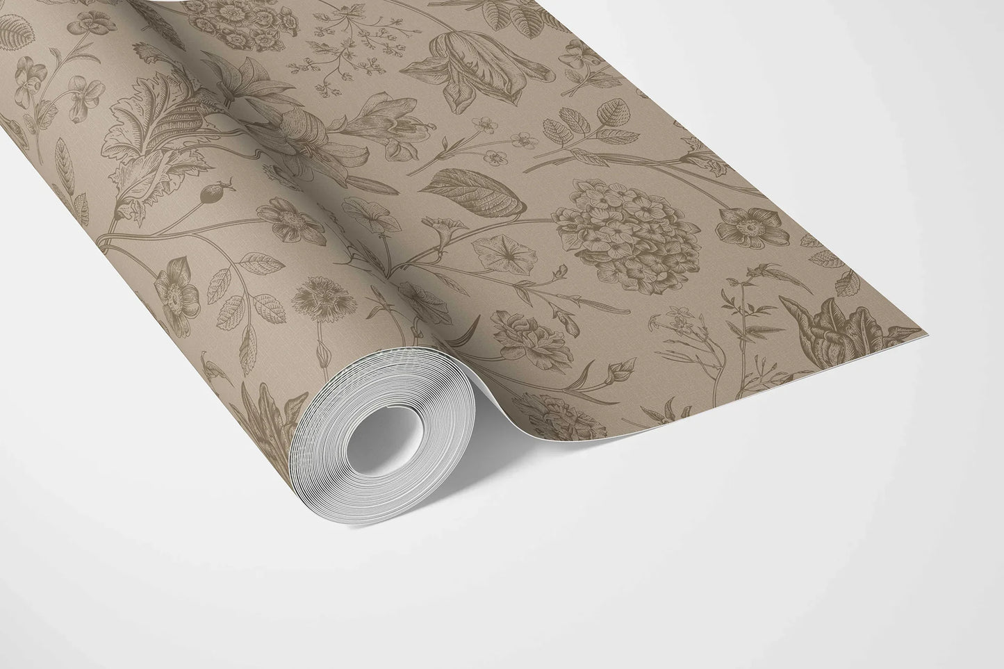 Garden Anthology Wallpaper - Mocha Sketch