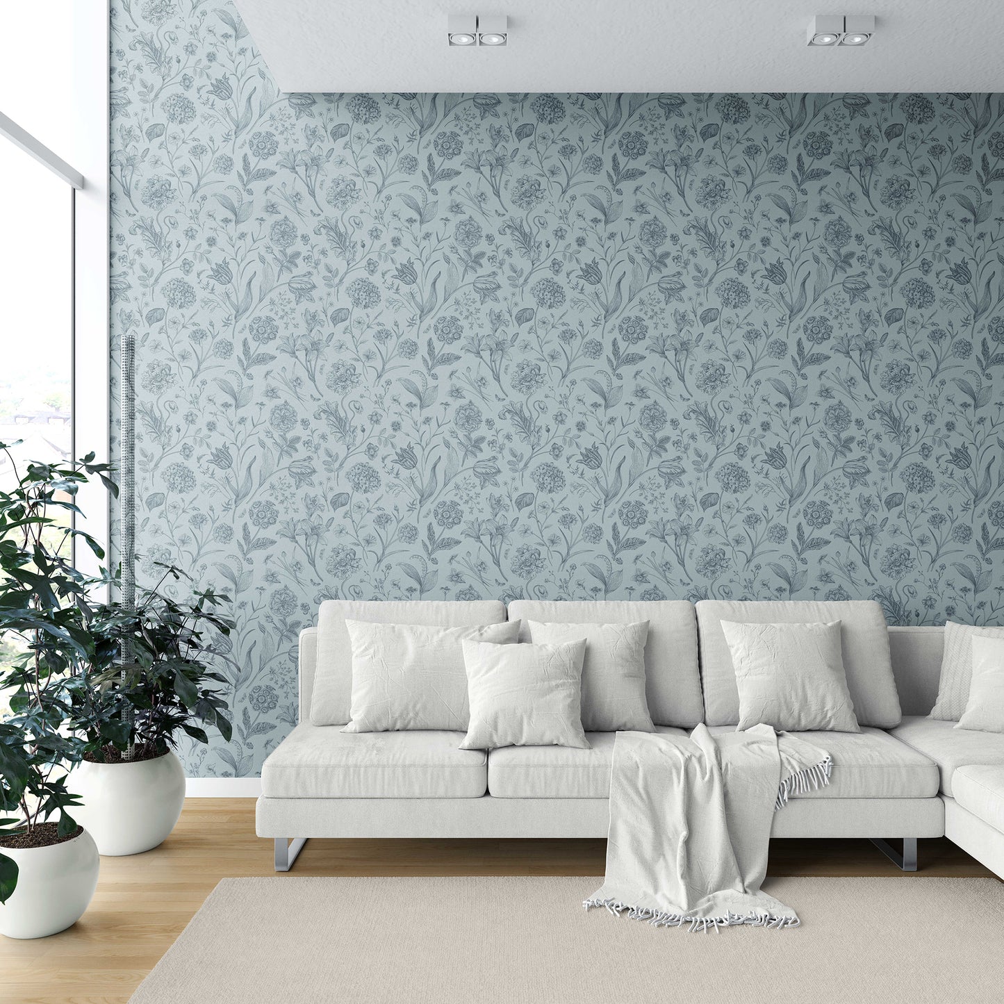 Garden Anthology Wallpaper - Slate Blue