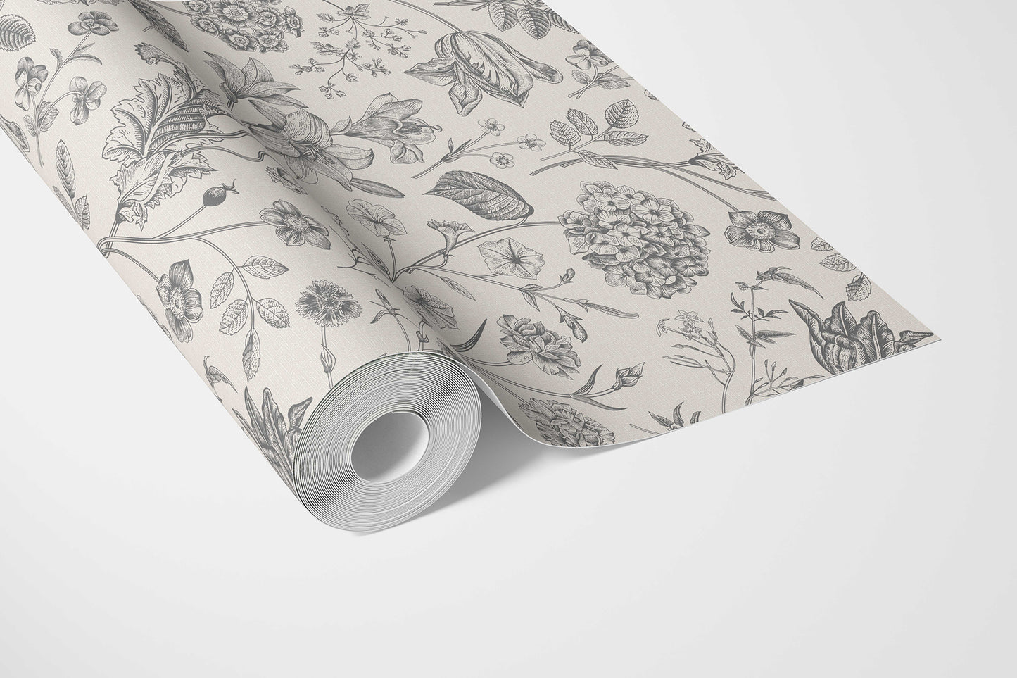 Garden Anthology Wallpaper - Charcoal Etching