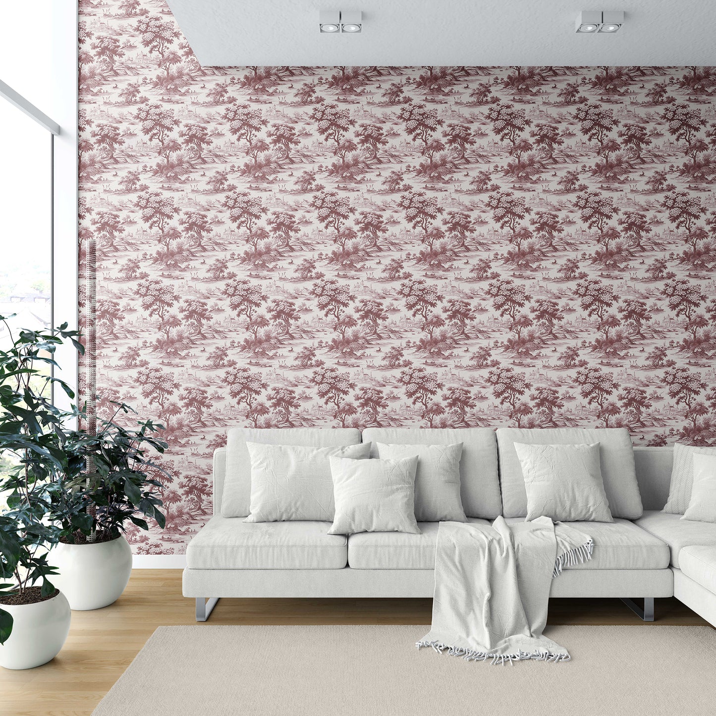 Pastoral Elegy Wallpaper - Maroon Reverie