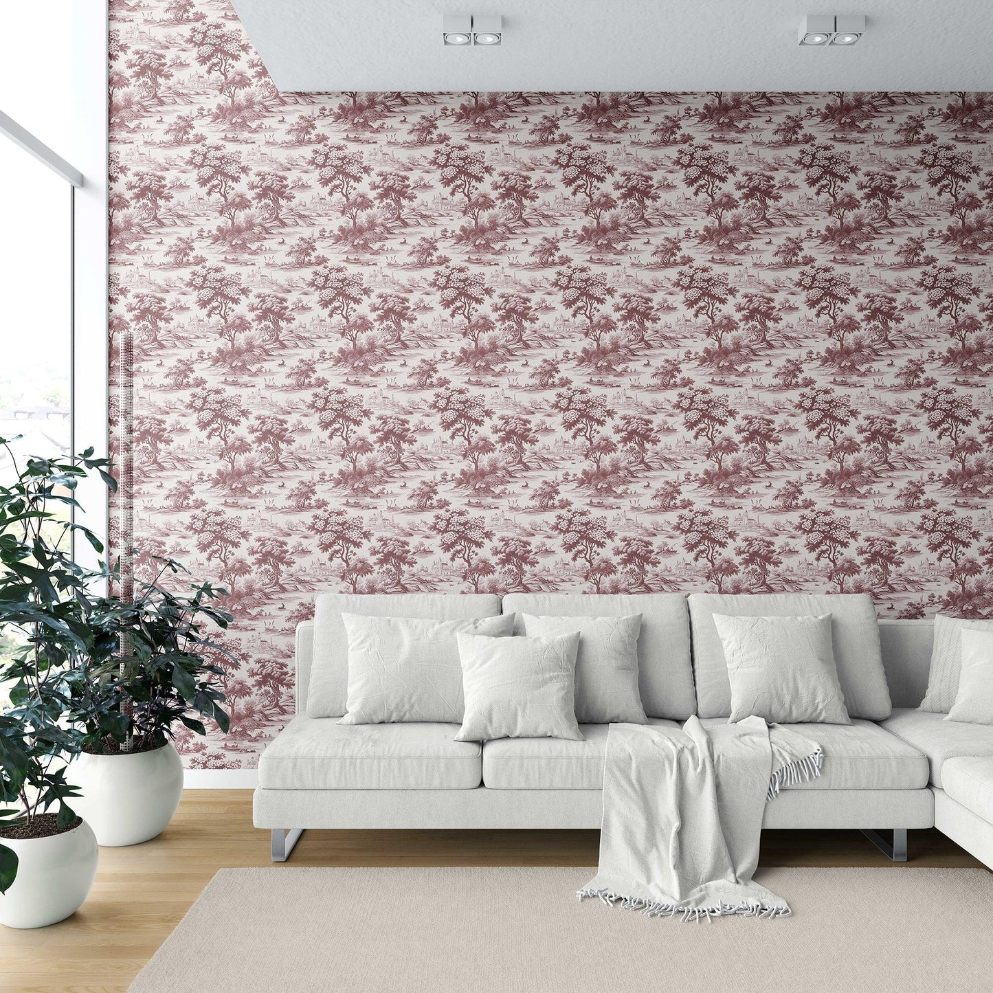 Pastoral Elegy Wallpaper - Maroon Reverie