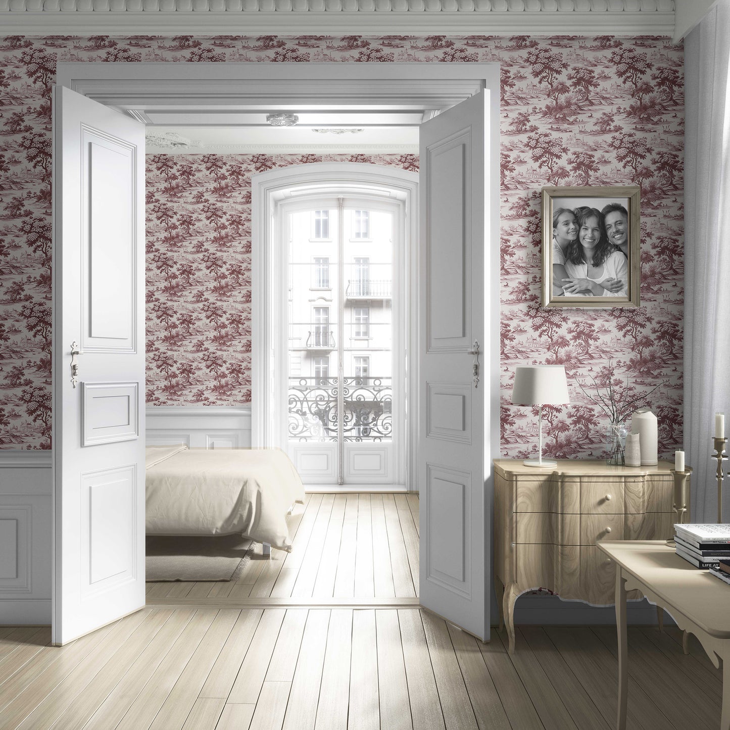 Pastoral Elegy Wallpaper - Maroon Reverie