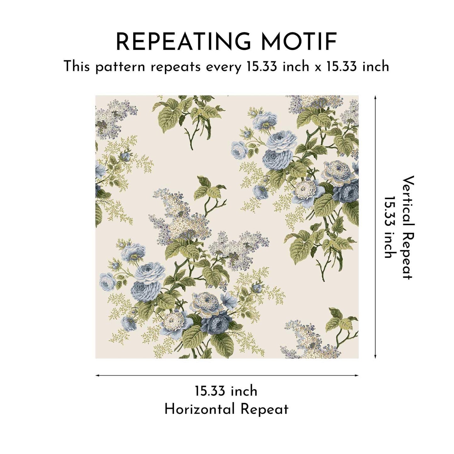 Chatsworth Charm Wallpaper - Blue Manor Bloom