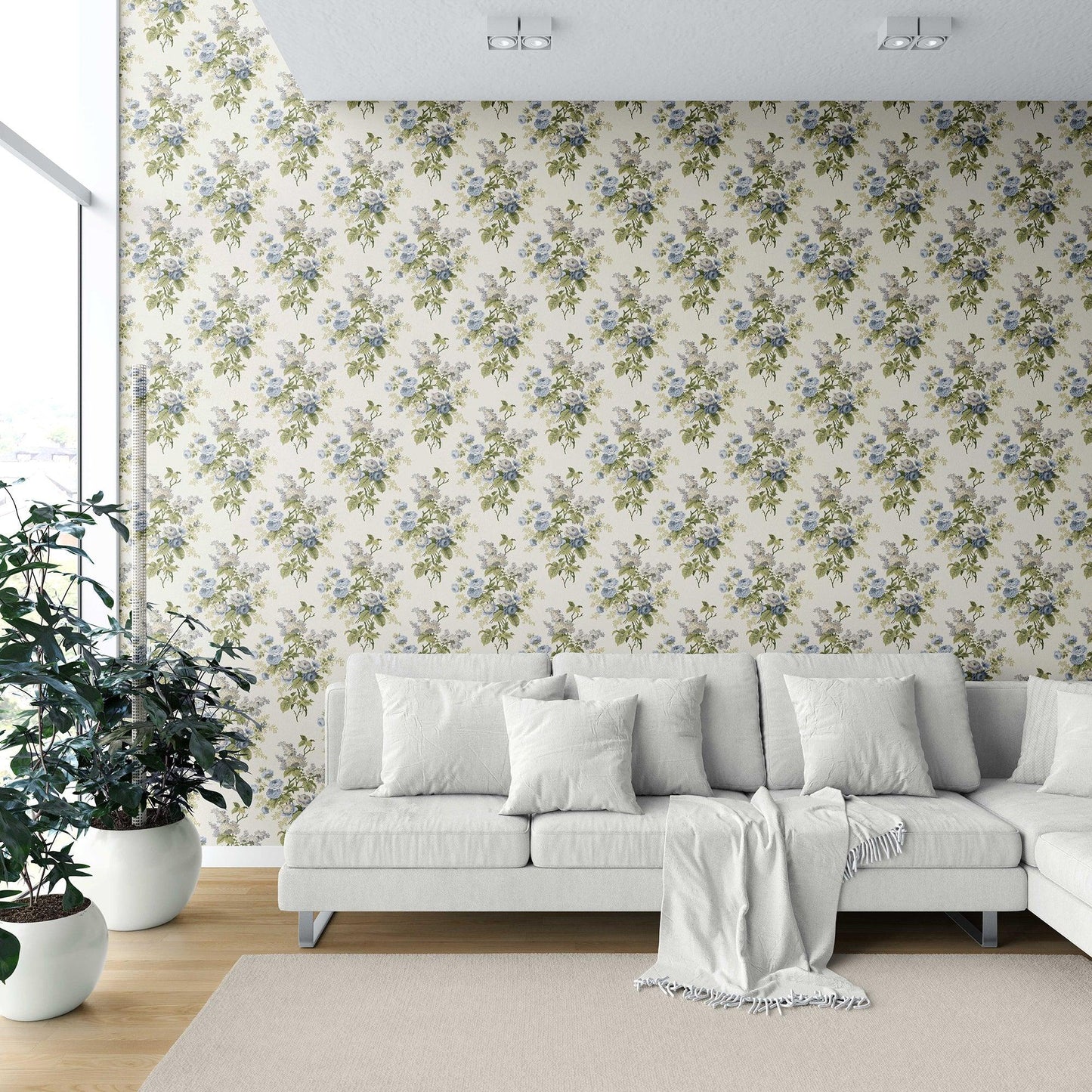 Chatsworth Charm Wallpaper - Blue Manor Bloom