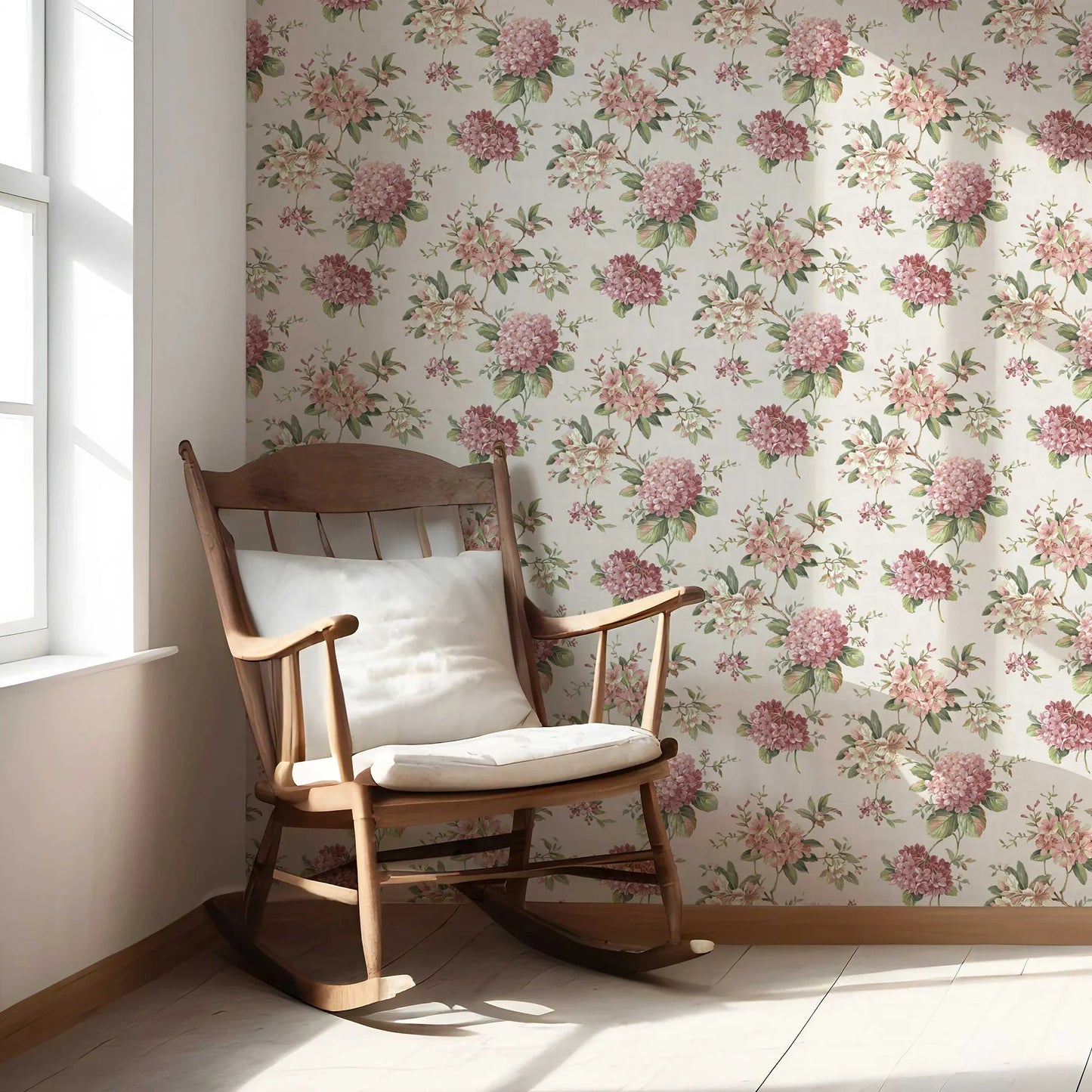 Hydrangea Hill Wallpaper - Classic Cream