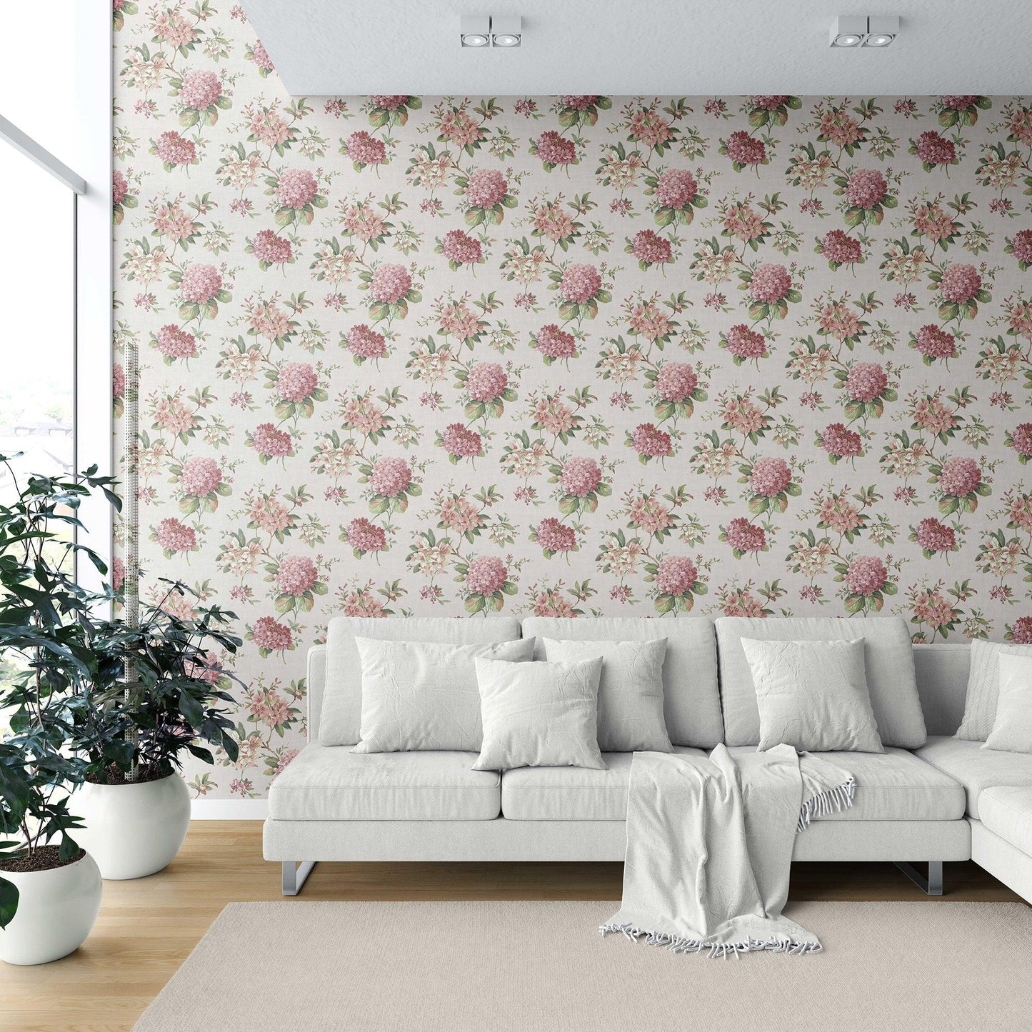 Hydrangea Hill Wallpaper - Classic Cream