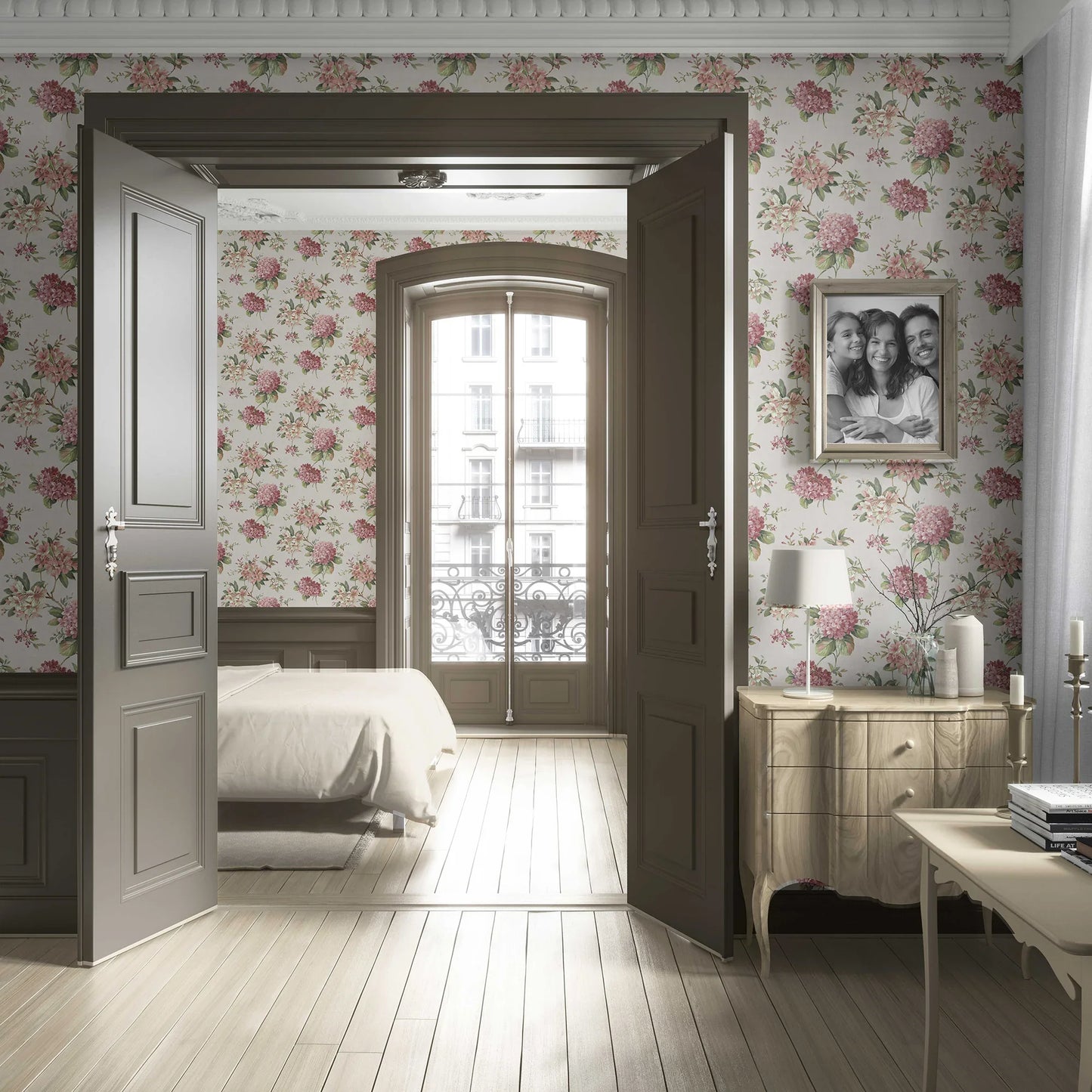 Hydrangea Hill Wallpaper - Classic Cream