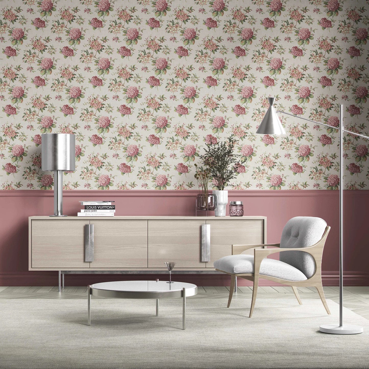 Hydrangea Hill Wallpaper - Classic Cream