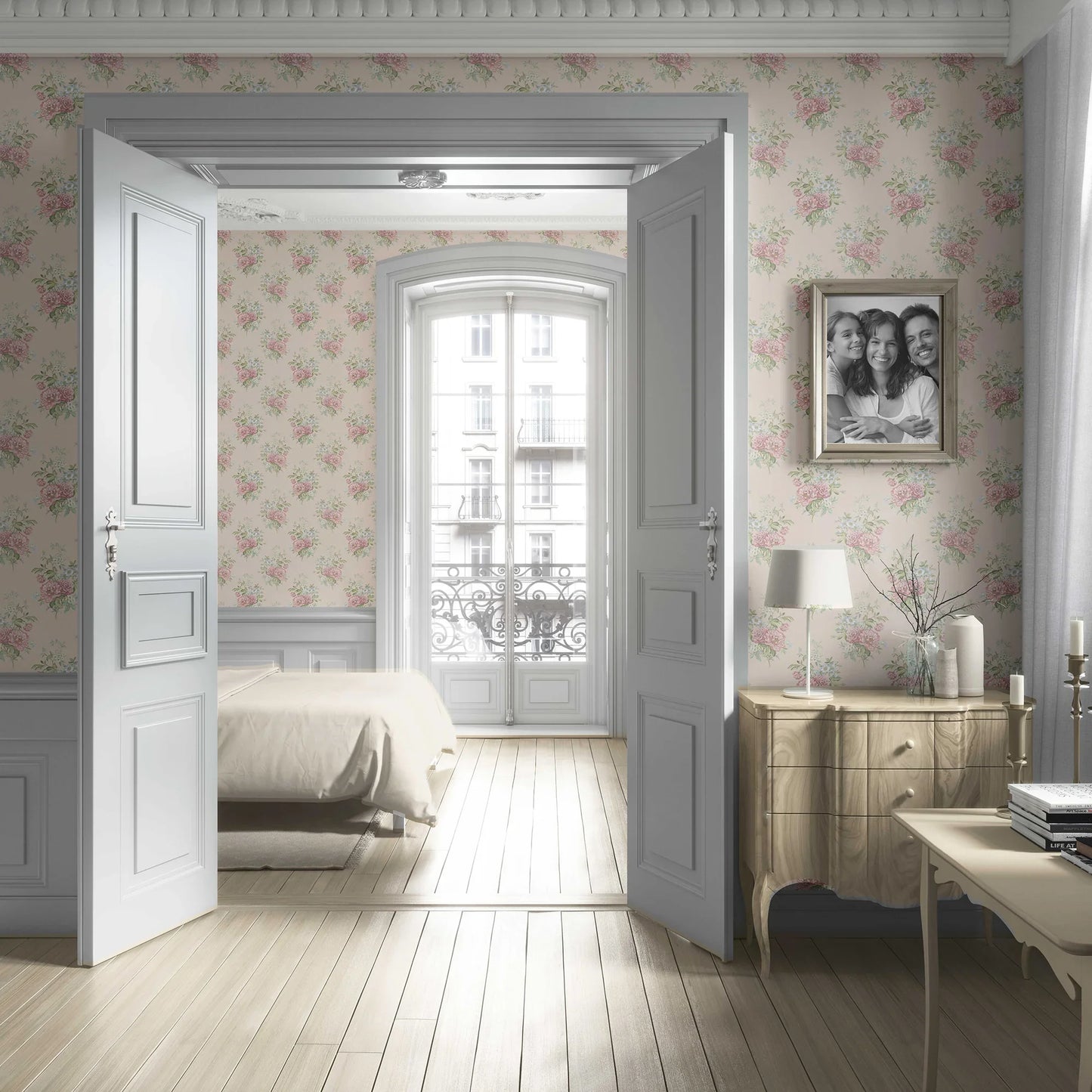 Rosemoor Wallpaper - Peach Blush