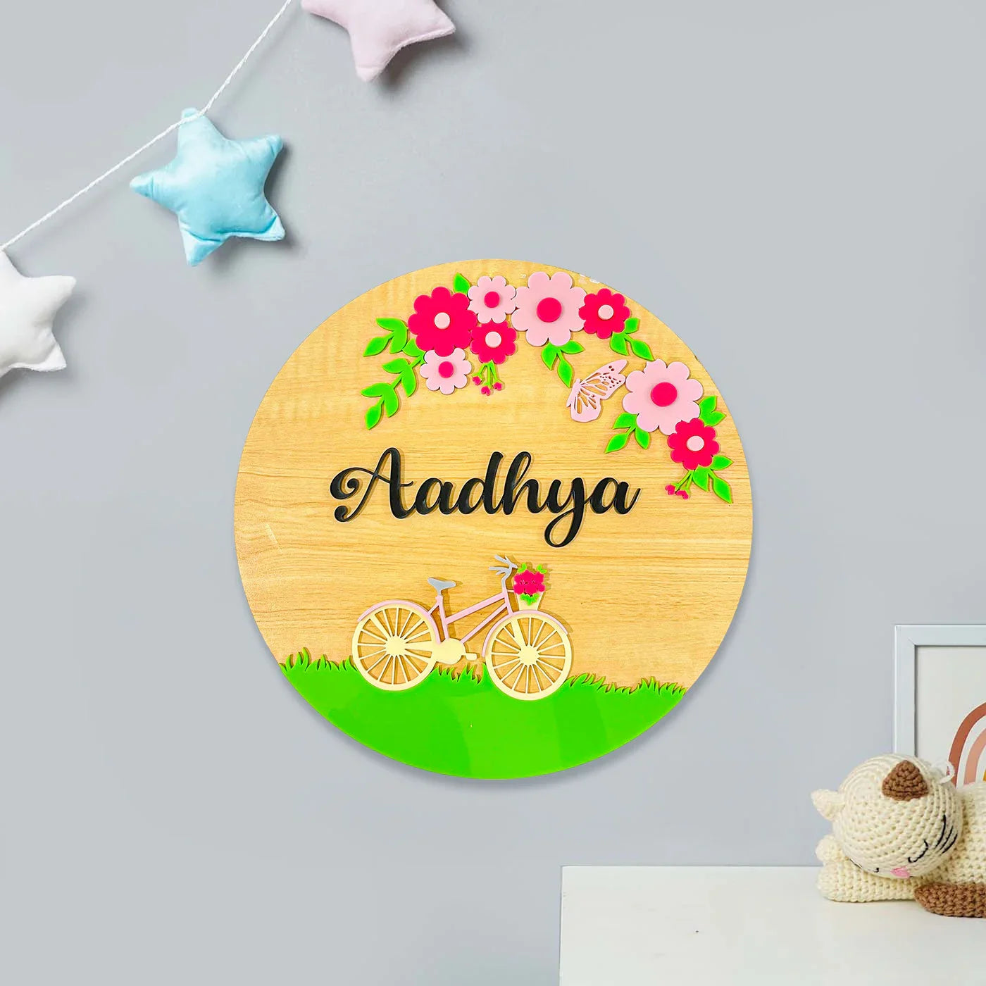 Floral Pedal Name Plaque